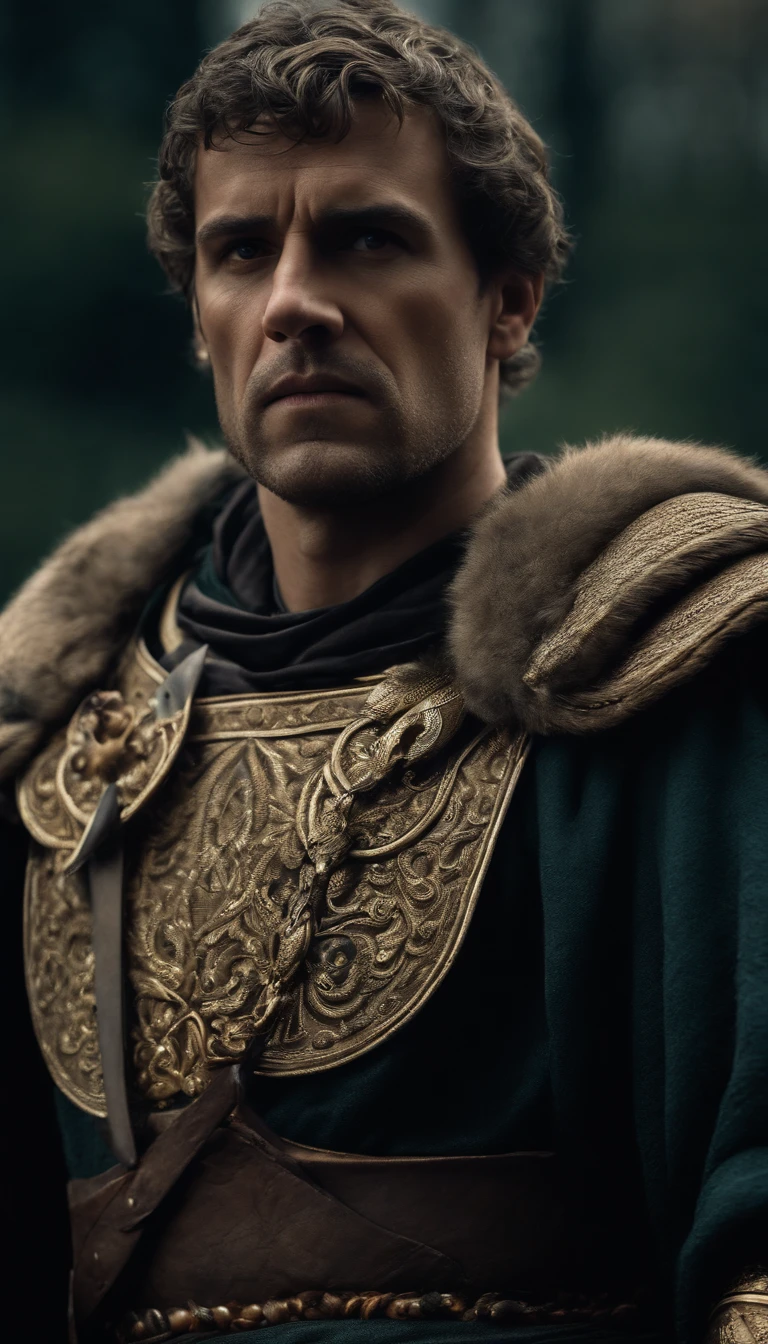 (((Close-up foto HD))),O rosto de Constantino, o imperador romano, looking-into-camera