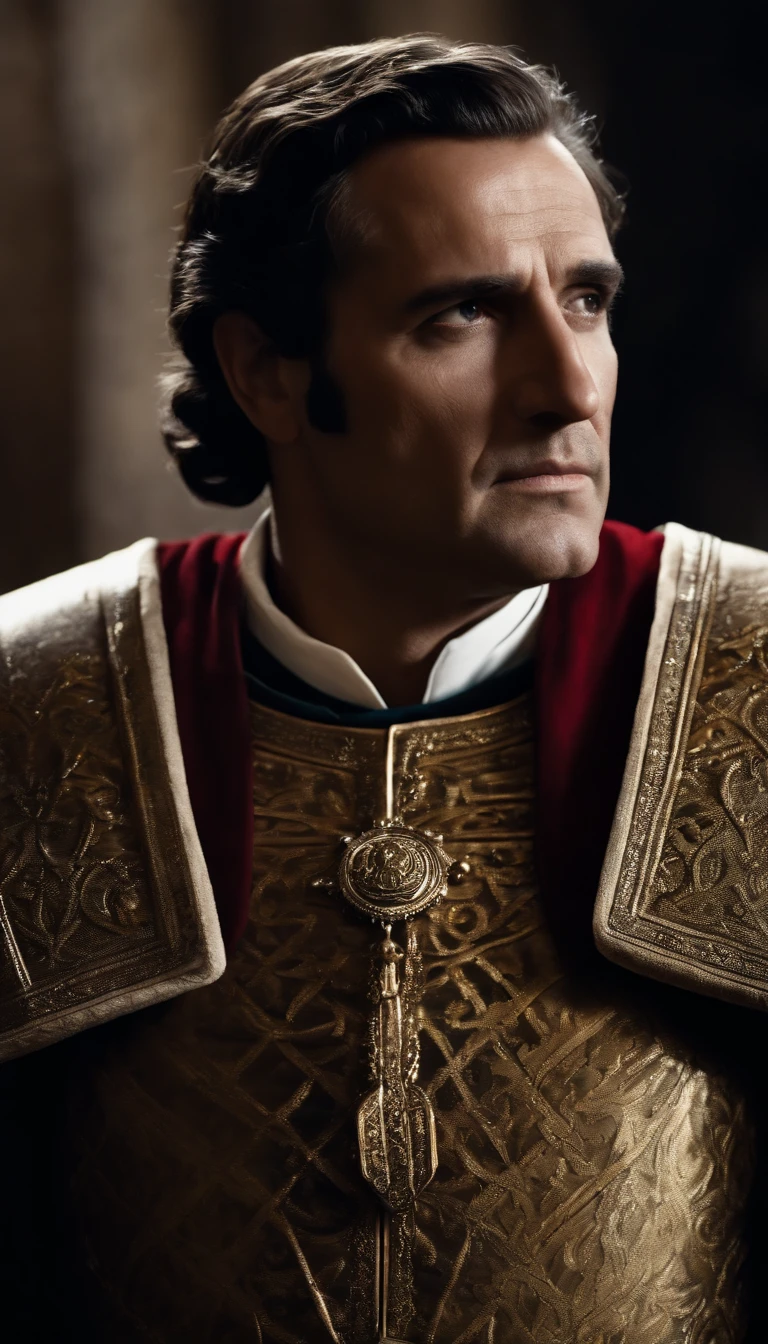 (((Close-up foto HD))),O rosto de Constantino, o imperador romano, looking-into-camera