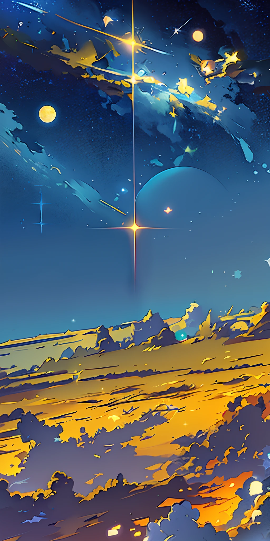 anime anime wallpapers with a view of the sky and stars, cosmic skies. by makoto shinkai, anime art wallpaper 4 k, anime art wallpaper 4k, anime art wallpaper 8 k, anime sky, amazing wallpaper, anime wallpaper 4 k, anime wallpaper 4k, 4k anime wallpaper, makoto shinkai cyril rolando, anime background art,A girl looks at the view,Orange hair, purple eyes