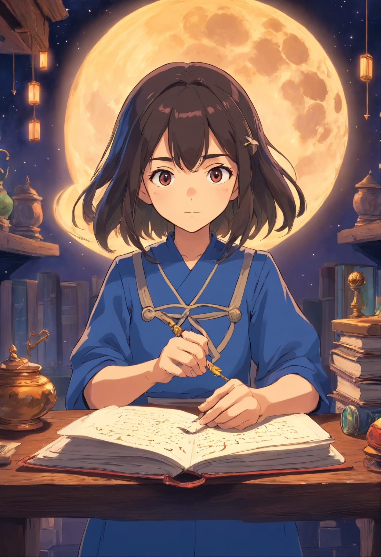 title: "The Crescent Moon School of Sorcery"
Sinopse: An ordinary ager from a Noble family receives a mysterious letter that invites her to the Crescent Moon School of Sorcery, onde ela descobre seu potencial como bruxa. There, She makes friends and faces magical challenges, while unraveling ancient secrets that threaten the world of sorcerers.