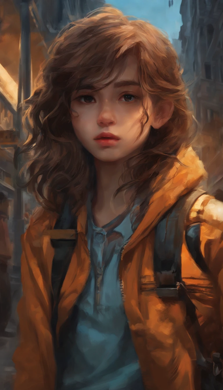 a girl beautiful detailed face, anime style, carrying a little monster on his shoulder,wandering on the streets of the city,illustration,detailed character design,dynamic pose,urban environment,mixed media artwork,colorful,gritty textures,highly detailed background,impressive lighting,realistic style,playful,expressive face of the monster,stunning colors and shades,emotional connection between the boy and the monster,life-like rendering,best quality,4k resolution,ultra-detailed,professional artwork,vivid colors,sharp focus,studio lighting.