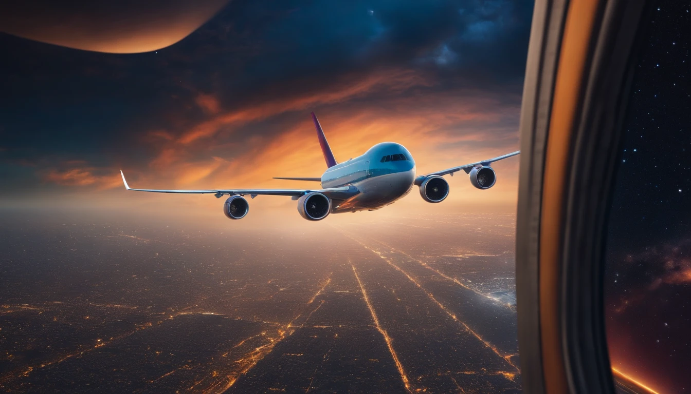 airplane crossing space next to another, sky comn cloud over a city