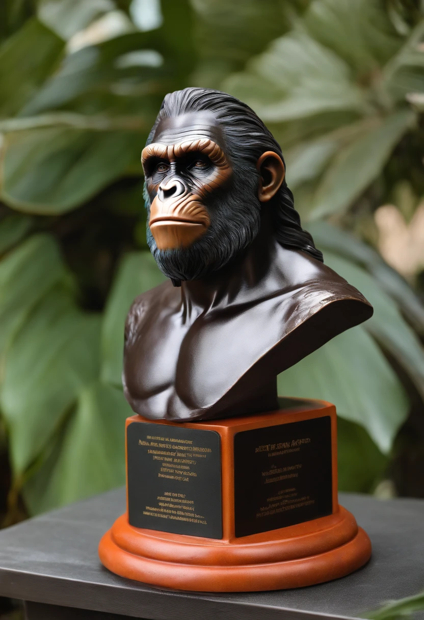 Planet of the Apes Bust of Roman Greco statue with chrome splash