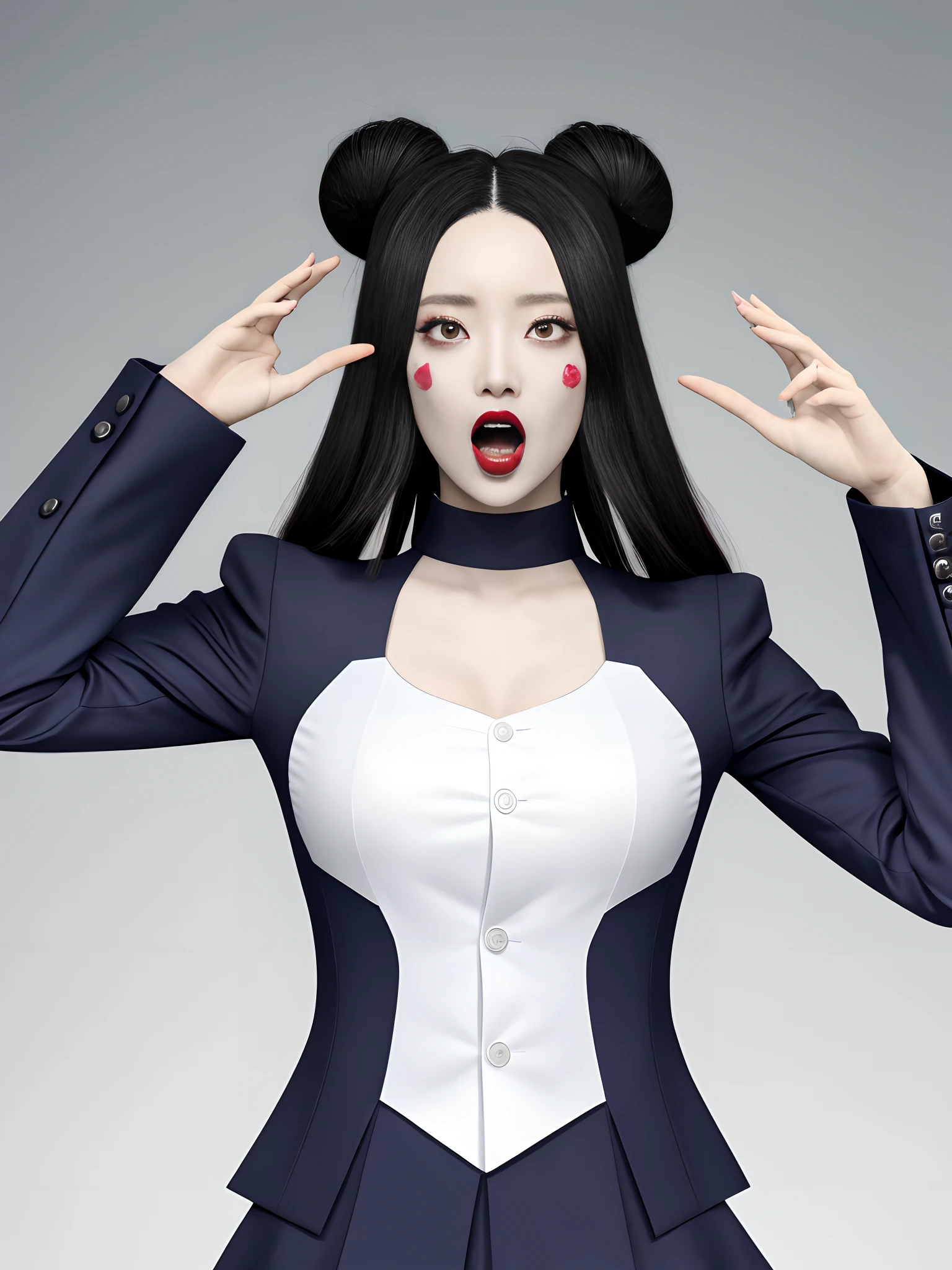 tmasterpiece, Best quality at best, 1girll, 独奏, teardrop, Be red in the face, dreads, scream, and the tongue sticks out, laughingly, with her mouth open, roll eyes, head looking up, full bodyesbian, Armpits, Arms up, (Torso grab, Tickle, mitts, Intangible limbs:1.2), TKL