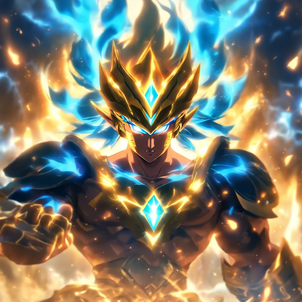 Epic young saint elemental warrior entity,ultimate power,enigmatic aura,divine presence,glowing holy armor,powerful magical staff,commanding stature,transcendent beauty,ethereal grace,mystical symbols,heroic pose,radiating energy,otherworldly background,sacred flames,fierce determination,fearless gaze,celestial wings,limitless potential,divine destiny,majestic grandeur,celestial light,cosmic forces,battle of gods,mythical legends,unleashing elemental forces,majestic battleground,epic clash of powers,heavenly glory,majestic display of strength,wisdom infused with power,unparalleled might,healing touch,unwavering faith,guardian of light,sheer brilliance,protection of the realm,luminous presence,victorious spirit,eternal warrior,ageless wisdom,unbounded strength,ultimate transcendence. (best quality,4k,8k,highres,masterpiece:1.2),ultra-detailed,(realistic,photorealistic,photo-realistic:1.37),portraits,divine color palette,celestial illumination.