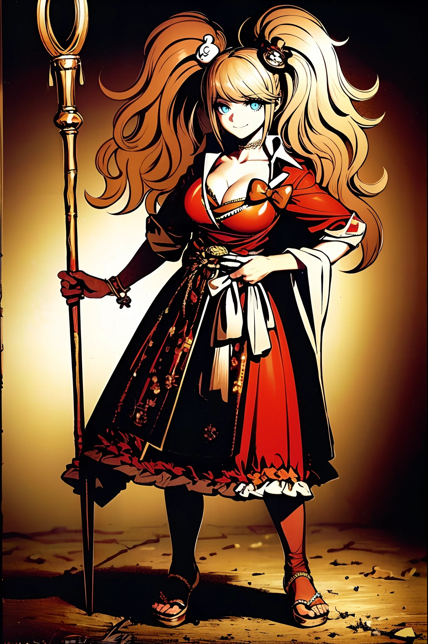 SeaArt Bot
Upscaling
Default
17:18:54
junko enoshima, european medieval cloths, crazy smile, big breast, large skirt, long skirt, flipflops, full body, standing, medieval clothing,vintageillustration, staff holding holy sun staff, long skirt