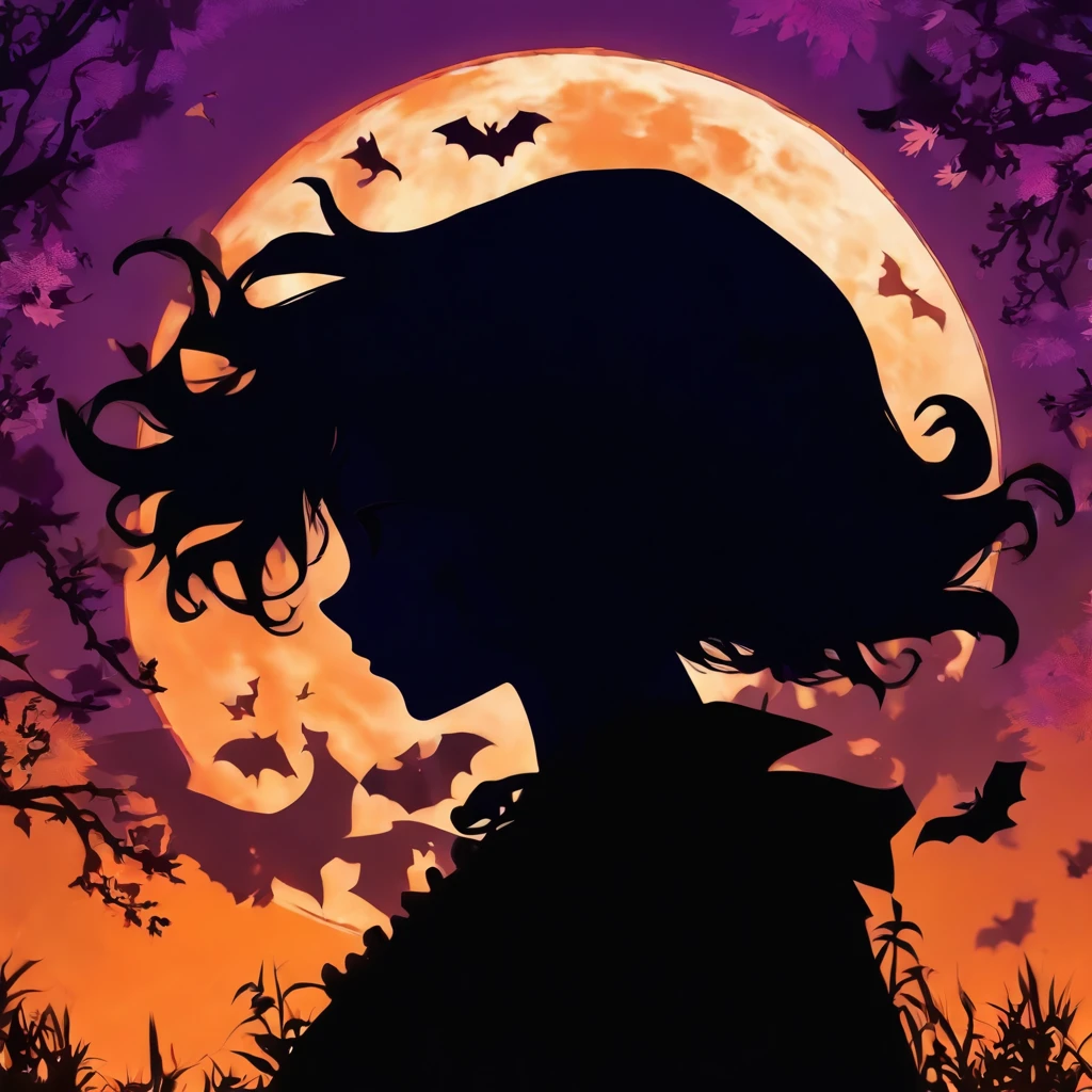 (Silhouette Art,cutouts:1.6)
(((Paper cutting art,A world where only black exists:1.3)

(Cowboy Shot),1 girl,Solo,
(Girl in a witch's hat,profile:1.2),white, Clear and beautiful face,The Moon Behind

break
(Purple Moon、Yellow Jack O' Lantern)
Textured glass background,Arcana World