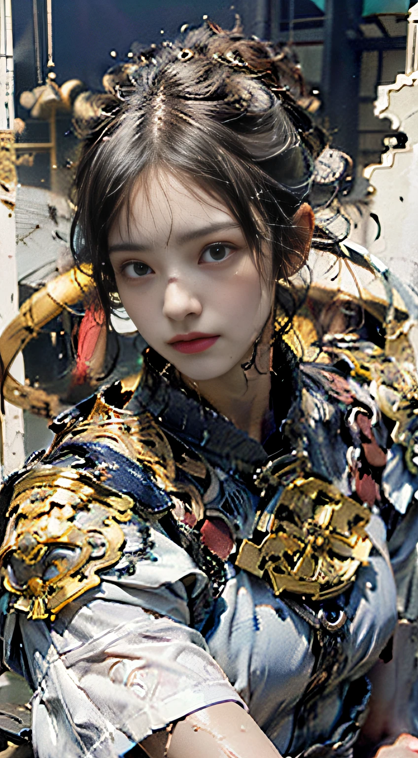 (((32k,high detal,high-detail、masterpiece,Attention to detail,full body Esbian,独奏,1man))),Raw photo & realistic atmosphere,beautiful dark blue eyes,Detailed mouth,Detailed eyebrows,Shine in every detail,Eyes drawn in detail、Very beautiful eyes with azure eyes,Detailed lips、Infinite reality, ,Brave samurai of the Sengoku period, bulky17--old utiful boy,Samurai of the Sengoku period of Japan,the whole body is wet,dripped out,with a flushed face,Tremendously beautiful17-year-olngoku samurai beauty boy,(youthfulness,Sharp eyes,Serious beautiful look,Armor samurai of the Sengoku period,Sengoku armor,Armor of the Warring States Period,Black shiny hair,Chonmage,showing your whole body,Detailed crisp armor,Beautiful luxurious Sengoku armor,Armoured pockets,torso,small hand,Sandals,Shoulder to shoulder,Sengoku Warlord,Sengoku Daimyo,Strongly influenced by Sanada Yukimura,beautiful young boy,Image of the whole body turning red,Girlish face:1.8)