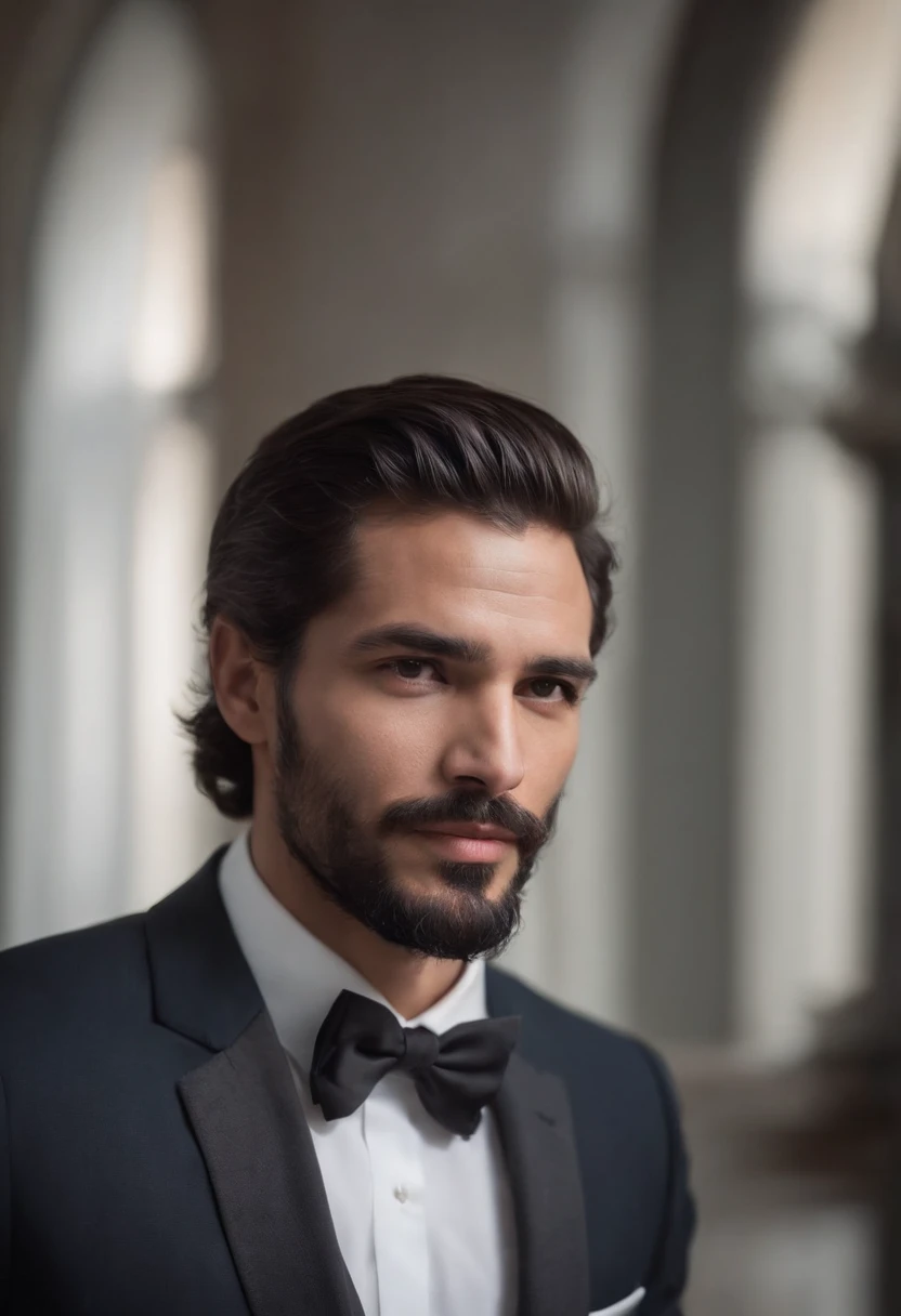 Arafed man in a tuxedo and bow tie looking at the camera - SeaArt AI