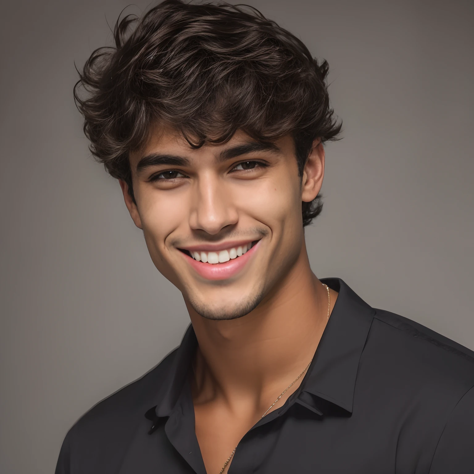 Rapaz com uma camisa preta e um sorriso no rosto, Jovem com rosto bonito, rapaz com pele bronzeada, jovem bonito, jovem atraente, jovem bonito, bonito rosto atraente, modelo bem cuidado, rosto bonito perfeito, Macho sorridente, jovem bonito, rosto masculino bonito, retrato do jovem bonito, macho atraente, Macho bonito, lindo modelo jovem, rosto detalhado, square jawline, Noah Centineo 8k