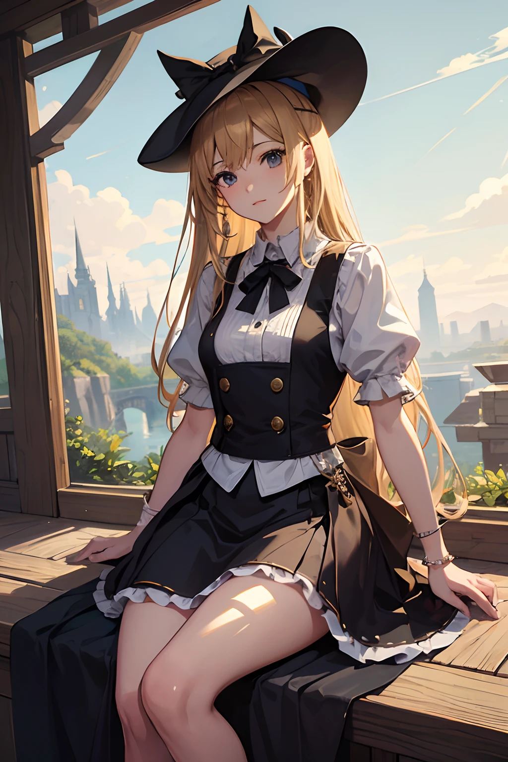 2D, HD, Detailed details, Detailed landscapes, top-quality, Highly detailed, masterpiece, best quality, highres, solo, 1girl, kirisame marisa