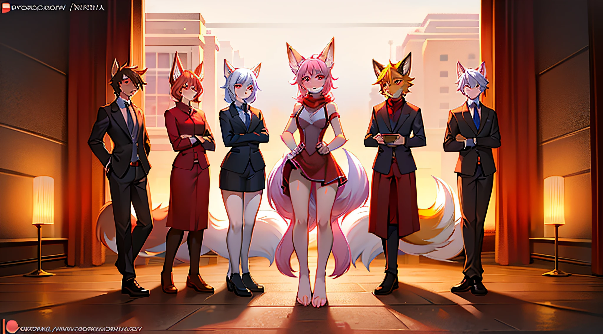 company logo, Fox with a red scarf, Name: Kikira, Practical for any type of business, but must be elegant and graceful, in pinkish tones