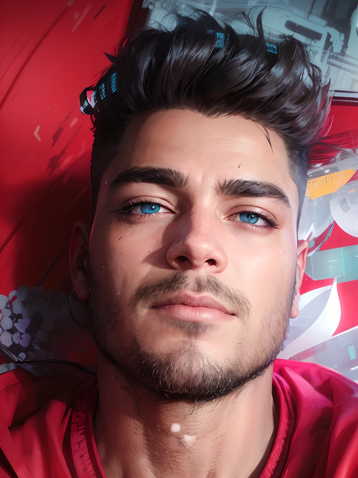 Change background cyberpunk handsome boy realistic face, 8k ultra realistic,