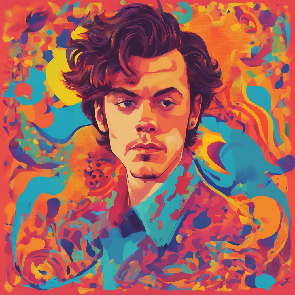 harry styles with not so big hair. is wearing a baby blue shirt with dark blue mages , imagem frontal, caio santos, Saadane AFIF, andrea rocha, Riyahd Cassiem, by Almeida Júnior, Mohamed Chahin, Asher Duran, icaro carvalho, by Antonio Parreiras, Alex, Astor Alexande