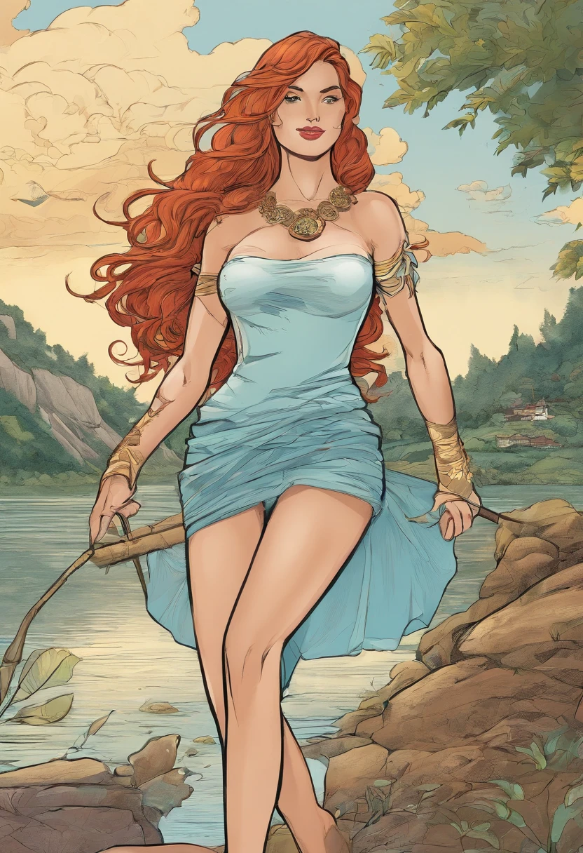 Dama do lago, ruiva, vestido branco, lenda arturiana, adolescente, espectral