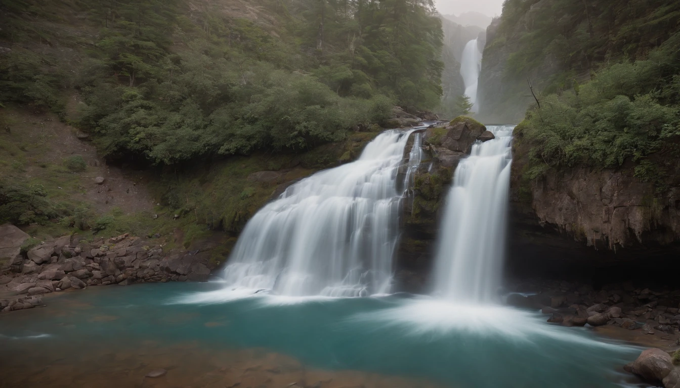 Master Parts, incredible details, Epic Realistic, ultra clarity , (intricate detailes:1.12), (nffsw:1.4), Fast-flowing waterfalls, mountainous, rivers, fireflys, florals,
