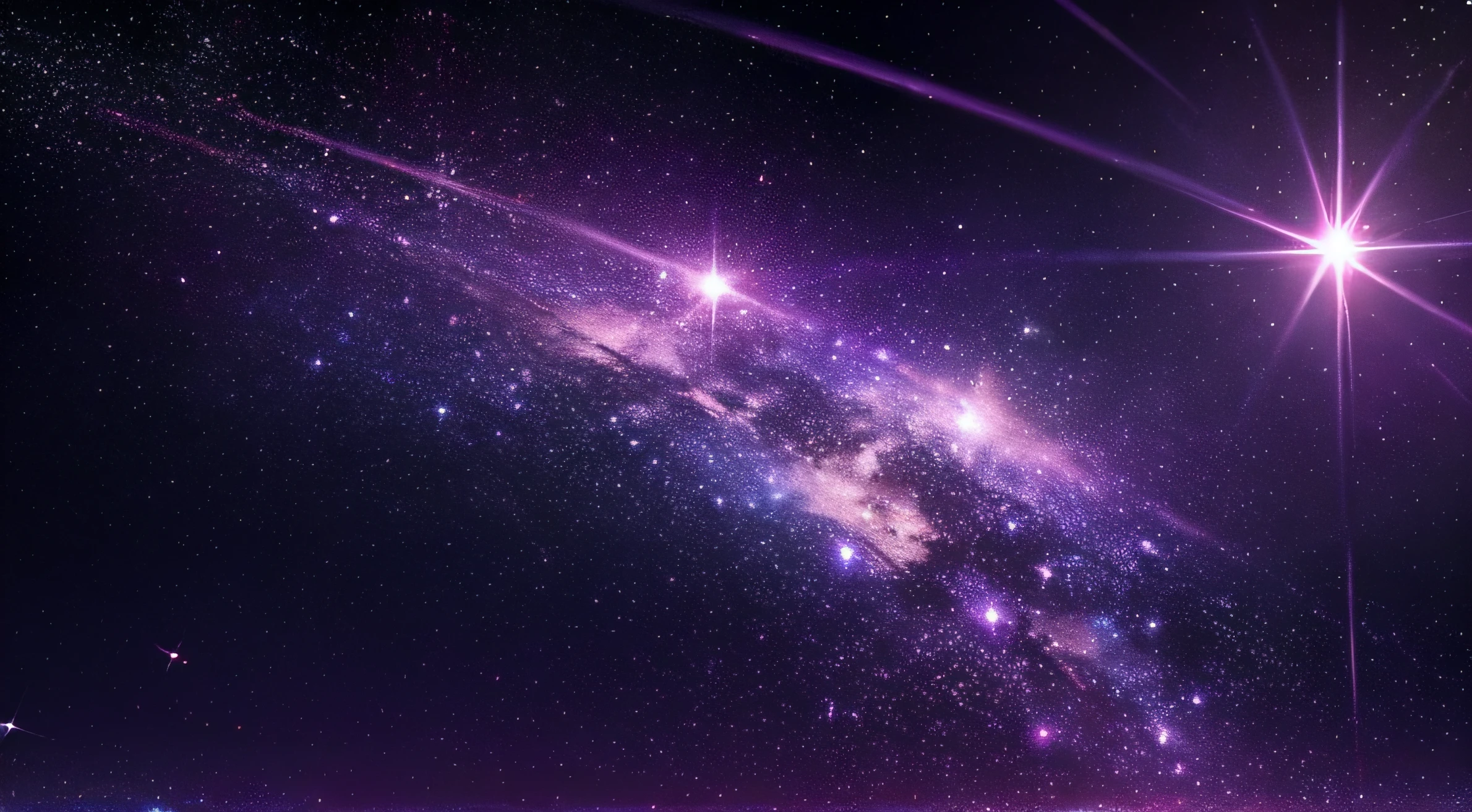 space wallpaper , full of twinkling purple stars , high detailed , ultra quality , anime style ,light purple space , cinematic