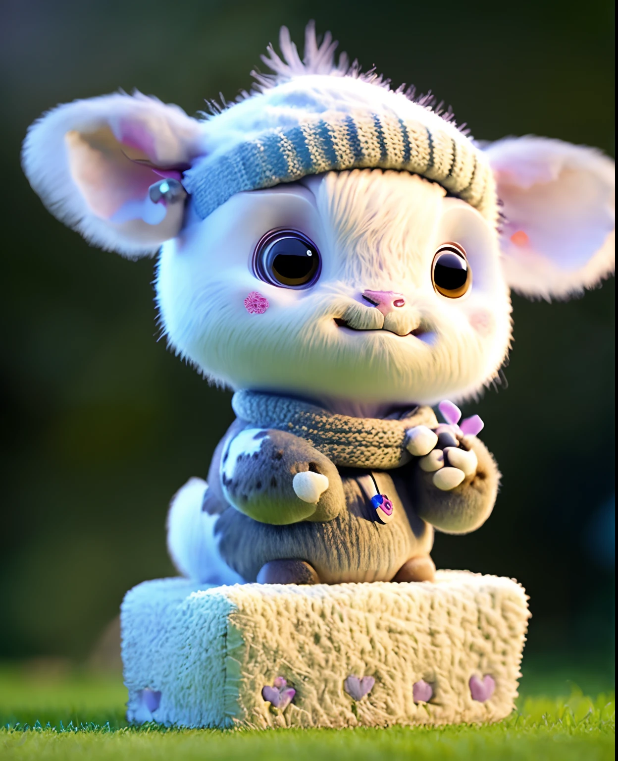 there is a cow that is sitting in the grass with a tree, adorable digital painting, cute 3 d render, cow, cute digital art, cute detailed digital art, fantastic , mikecow, cute animal, cute! c4d, cute single animal, cute cartoon character, dream animal cute eyes, bovine, cute artwork, by Yang J, cute creatures, the little cow is happy and singing song and playing with butterfly 🦋