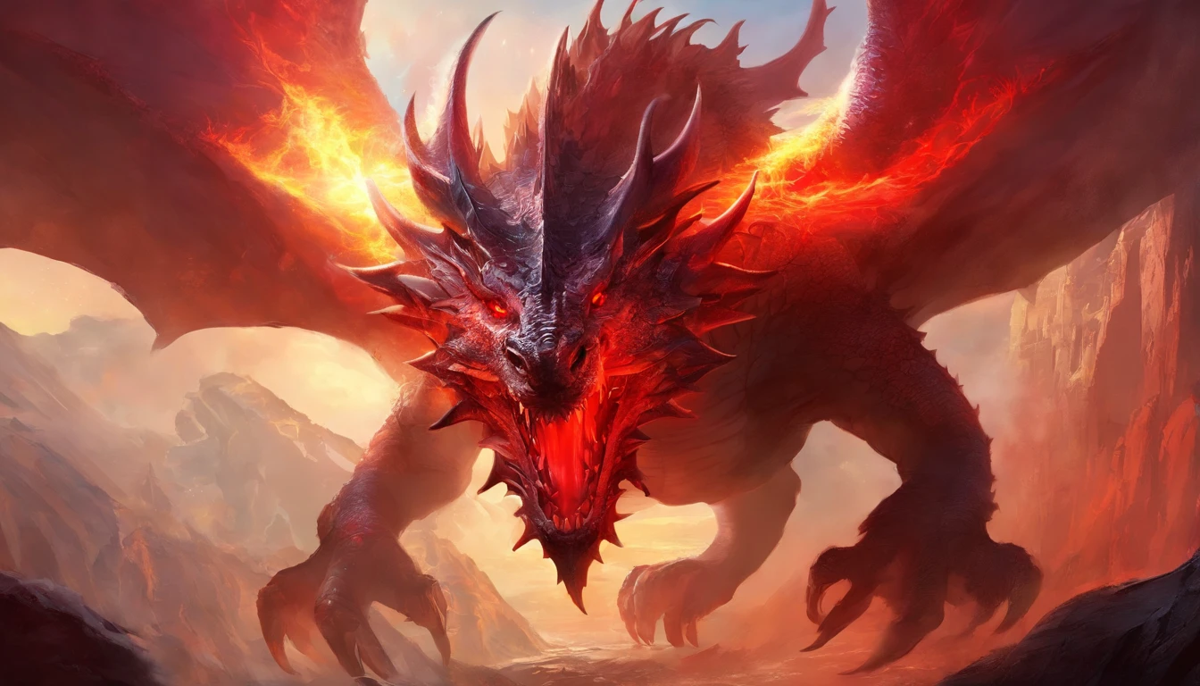 Highly detailed 4K dragon wings made of red flames.