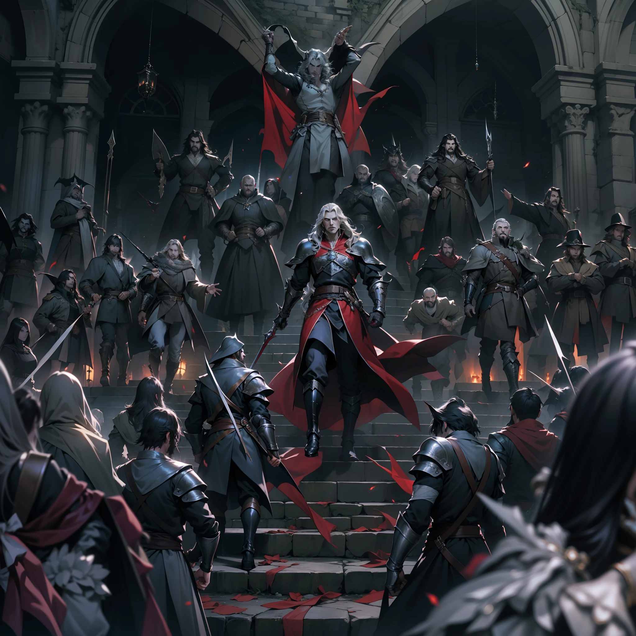 Castlevania Lord of the Shadows hyper realistic super detailed Dynamic shot masterpiece cinematic scene scenes movie Epic Legendary Lord Dracula leading troops of army demons into battle against humans hyper realistic super detailed Dynamic shot centerpiece Closer zoom shot