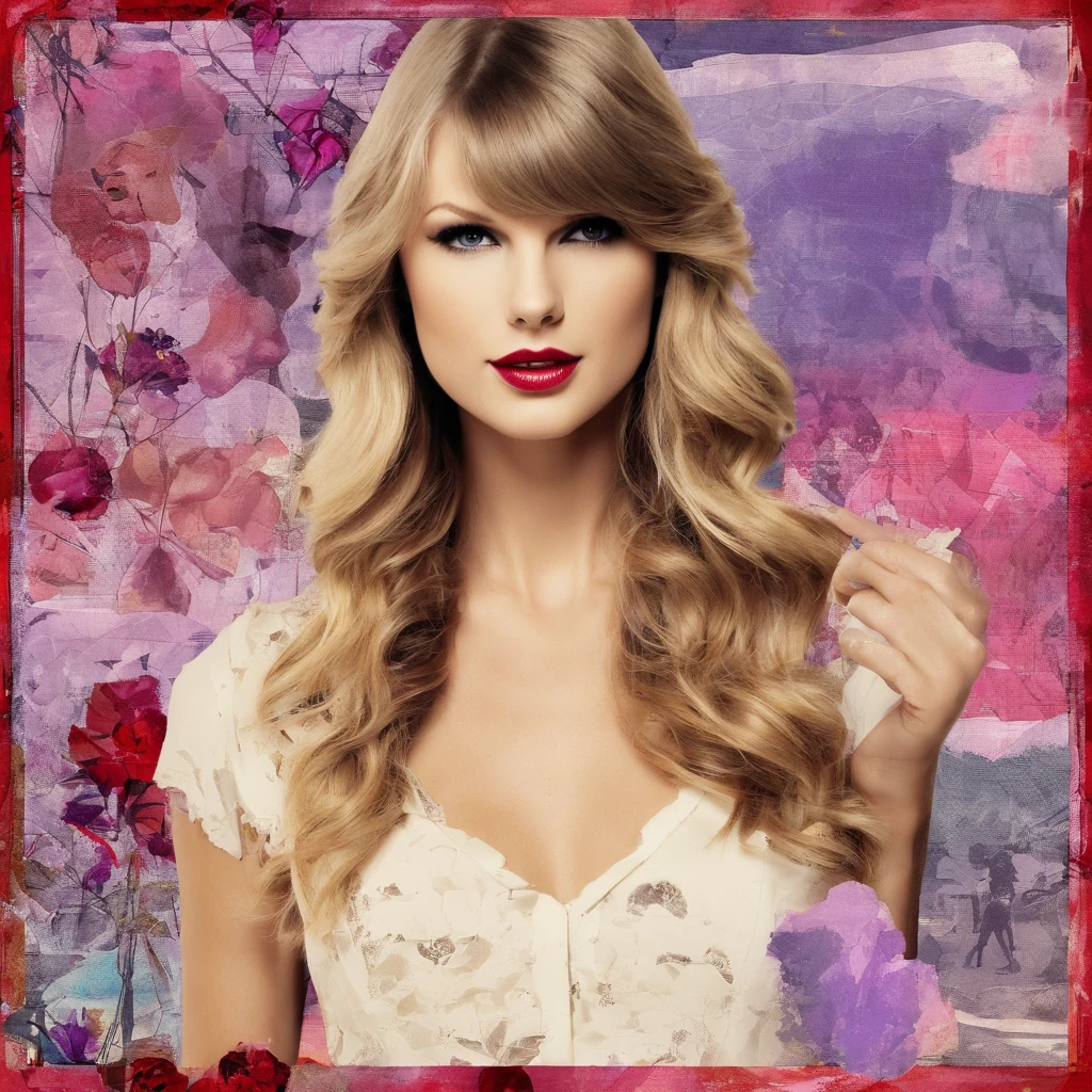 Beautiful girl ,taylor swift, old photo, red violet, (highres, best quality:1.2), radiance, soft contours,