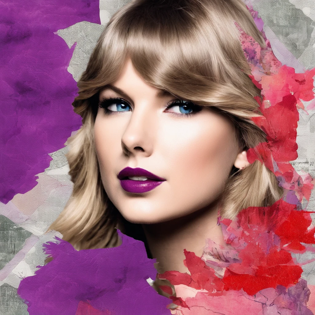 Beautiful girl ,taylor swift, old photo, red violet,   (highres, best quality:1.2), radiance, soft contours,