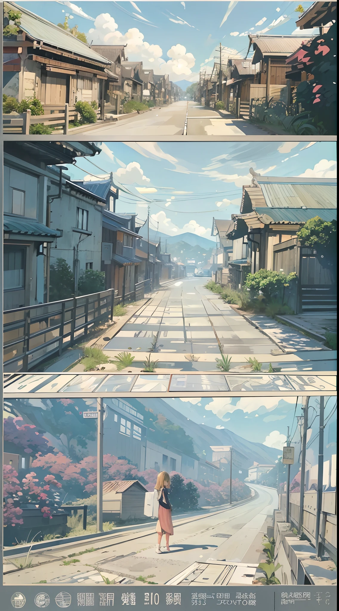 (((Comic storyboard))),comic strip,Two-dimensional picture,Manhwa Style,Makoto Shinkai animation style,Makoto Shinkai animation film art style,Ultra-wide angle of view,China-style,Ancient road west wind thin horse,Faraway view,Vivid and bright colors,super-fine,ultra - detailed,high qulity,8K ,oc rendered,dynamic viewing angle,Hyper-realistic,Hyper Real,Ultra photo realsisim