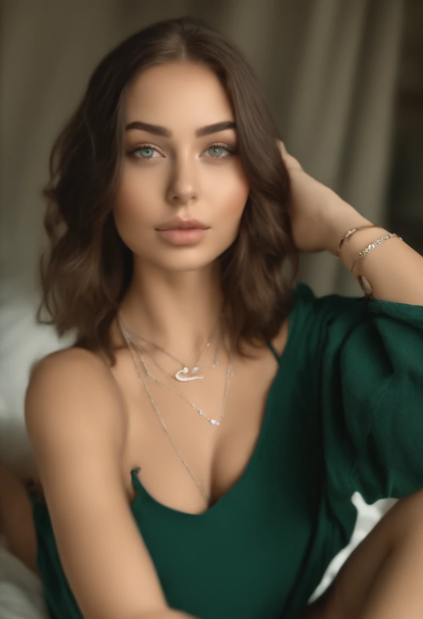 arafed woman with a necklace, sexy girl with green eyes, portrait sophie mudd, brown hair and large eyes, selfie of a young woman, violet myers, without makeup, natural makeup, looking directly at the camera, face with artgram, subtle makeup, stunning full body shot, piercing green eyes, beautiful angle, attractive pose, cute girl, sexy pose, full body picture, full body, full body shoot, brunette goddess, high detail, satisfied pose, wearing only a blue bucket hat, average breasts, (beautiful detailed face, beautiful detailed eyes), (naked), glow, sweat, (sunbeam, sunlight), (nsfw:2)