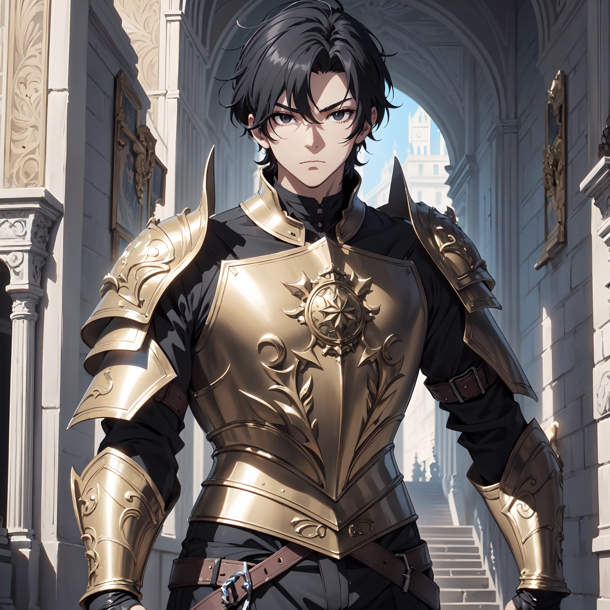 128K Ultra High Definition,
128K Ultra High Quality,
128K Ultra High Resolution,
Best Definition,
Best Quality,
Best Resolution,
Perfectly Detailed,
Perfectly Designed,
Extremely Detailed,
Extremely Designed,
Hyper Detailed,
Hyper Definition,
Hyper Quality,
Hyper Resolution,
Masterpiece,
(((Anime))),
Body Shot,
(((Boy))),
Handsome,
Muscular Body,
(((Black Short Hair))),
(((Black Eyes))),
(((Hyper Detailed & Perfectly Designed Bronze Armor Plates))),
(((Hyper Detailed & Perfectly Designed Engraving Jeweled Baron Armor))),
(((Inside Of Medieval Royal Palace Background Scenery))),