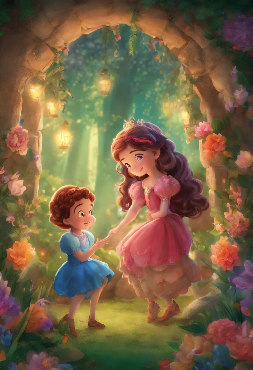 (best quality,4k,8k,highres,masterpiece:1.2),ultra-detailed,(realistic,photorealistic,photo-realistic:1.37),A heartwarming family reunion,Disney style,vibrant colors,loving mother,Embracing Ethan,Embracing Liam,love and gratitude,joyful atmosphere,happy expressions,hugs and smiles,closeness and warmth,sunny day,beautiful garden background,cute outfits,family love forever,bonding moments,sibling love,Cartoon characters,soft and smooth lines,vivid and lively,storybook scene,emotionally touching,artistic masterpiece,character details,vivid eyes and smiles,colorful palette,warm and bright lighting,magical feel,wholesome and heartwarming,cherished memories,playful poses,magical moment,authentic Disney style