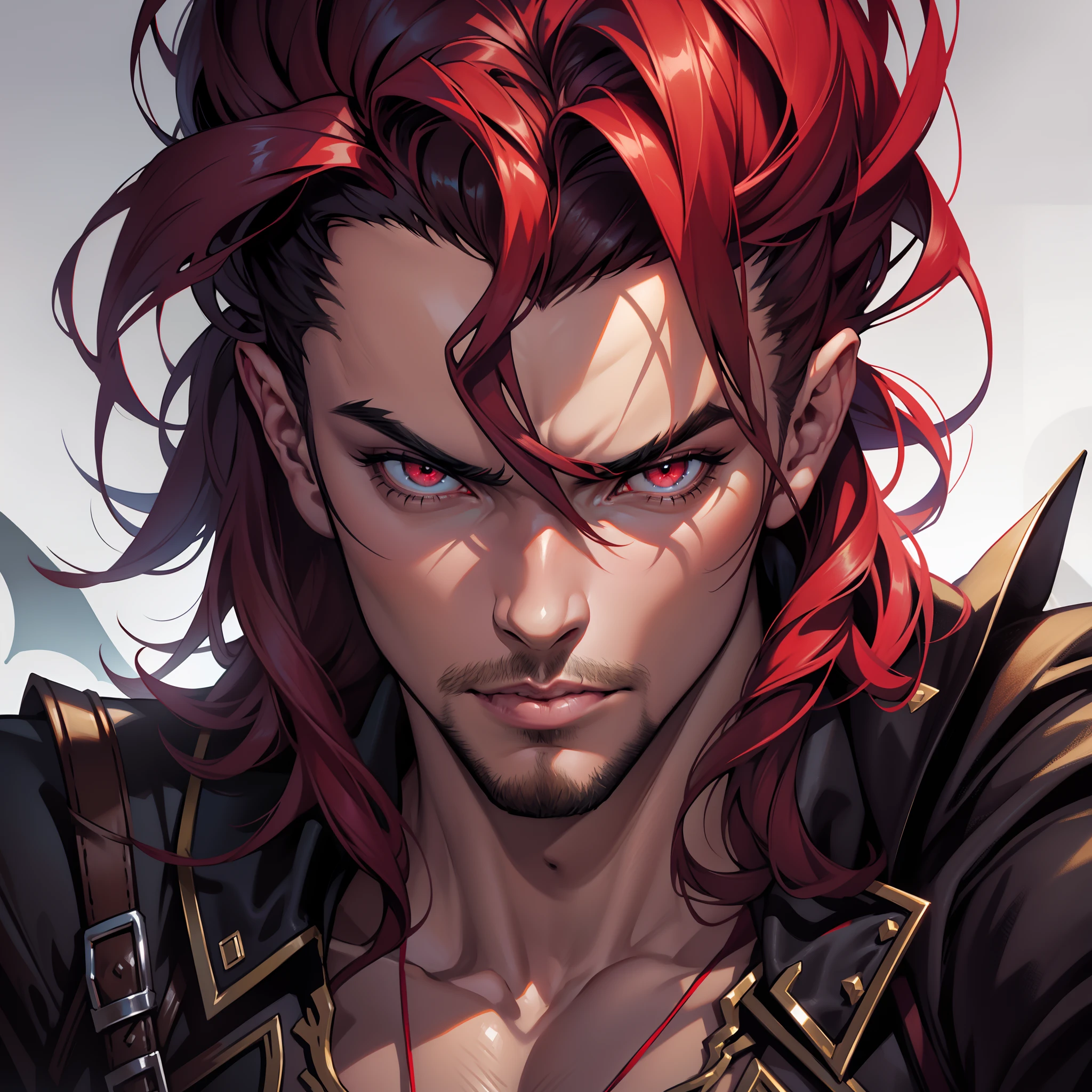 Castlevania Lord of Shadows hyper realistic super detailed face portrait zoom sexy sexy sexy eyes sexy eyes bright crystal red eyes mast face man handsome