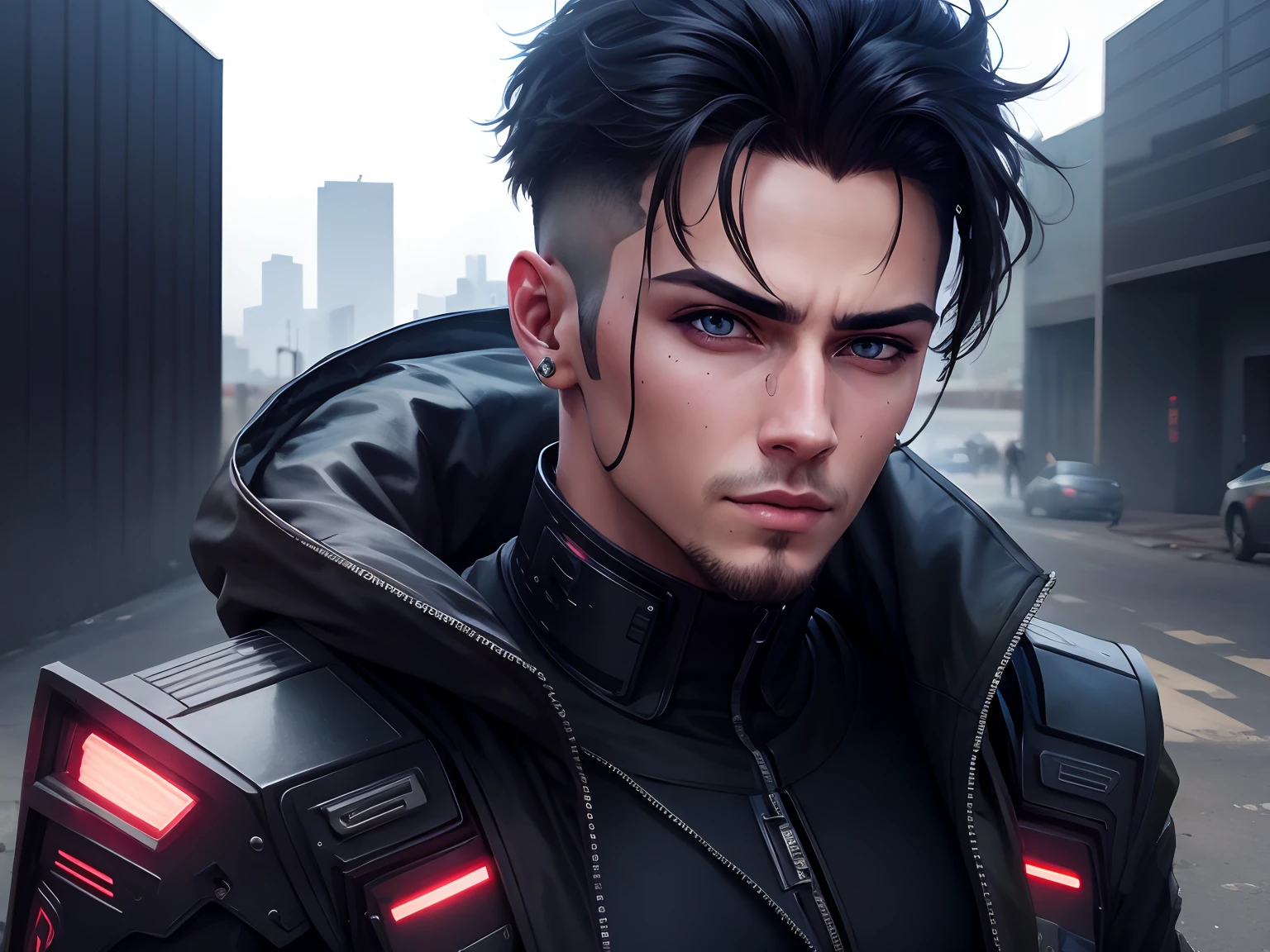 Change background cyberpunk handsome boy, Realistic face, 8k, Ultra realistic