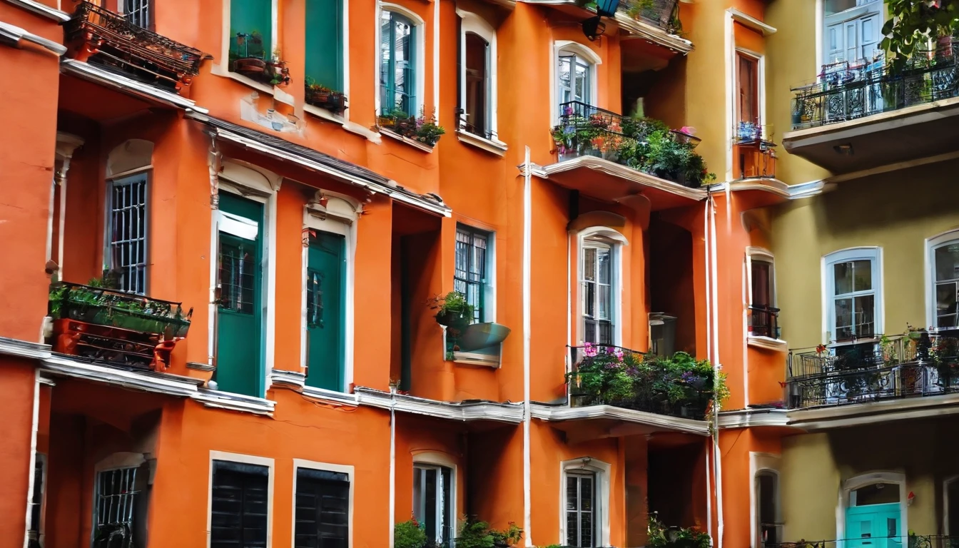 An apartment building with several units. One of the units is in debt from condominium quotas, detalhista, real