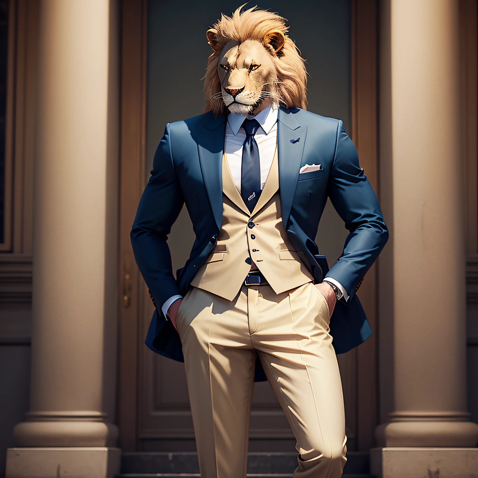lion in suit