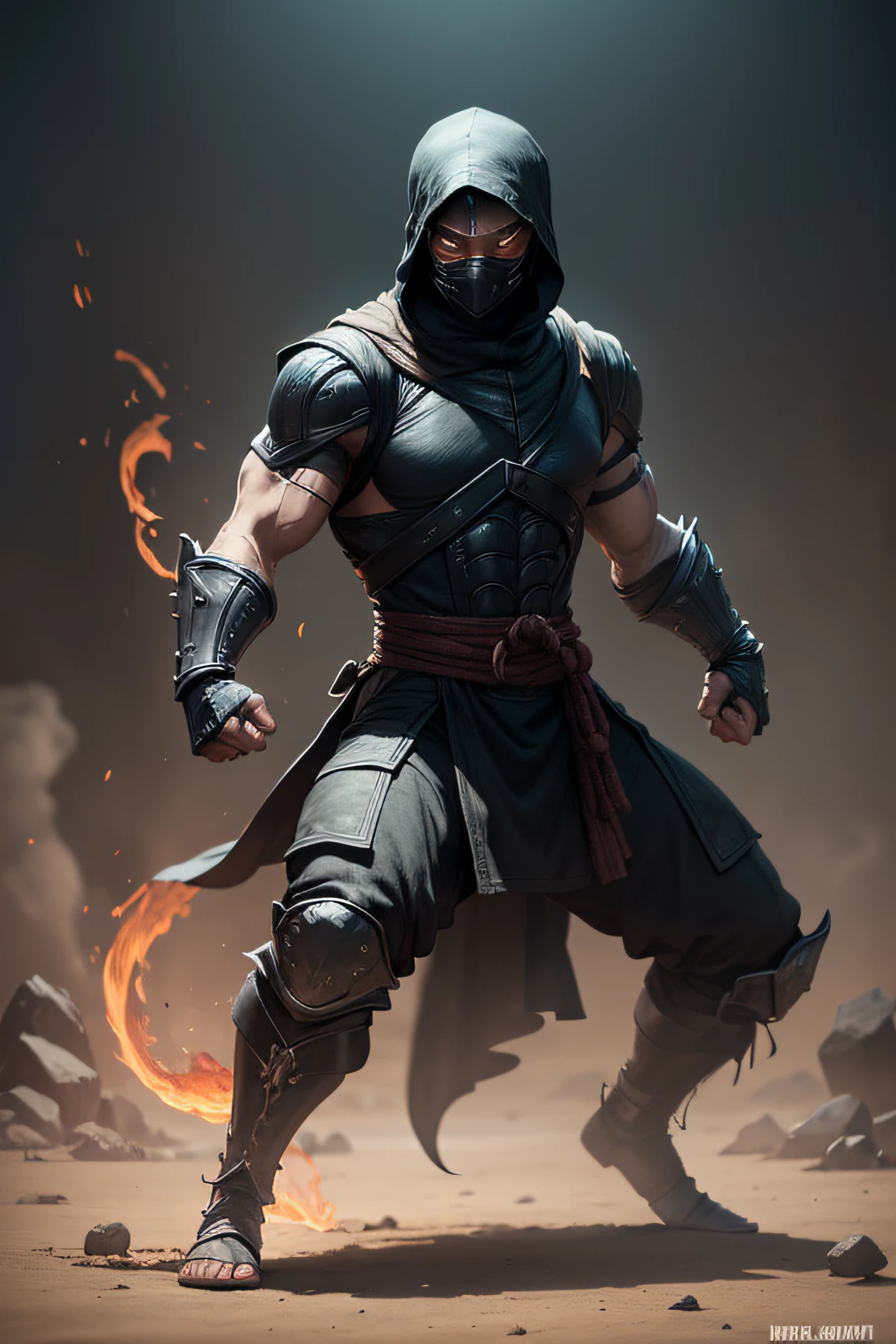 Mortal Kombat Character Noob Saibot in battle