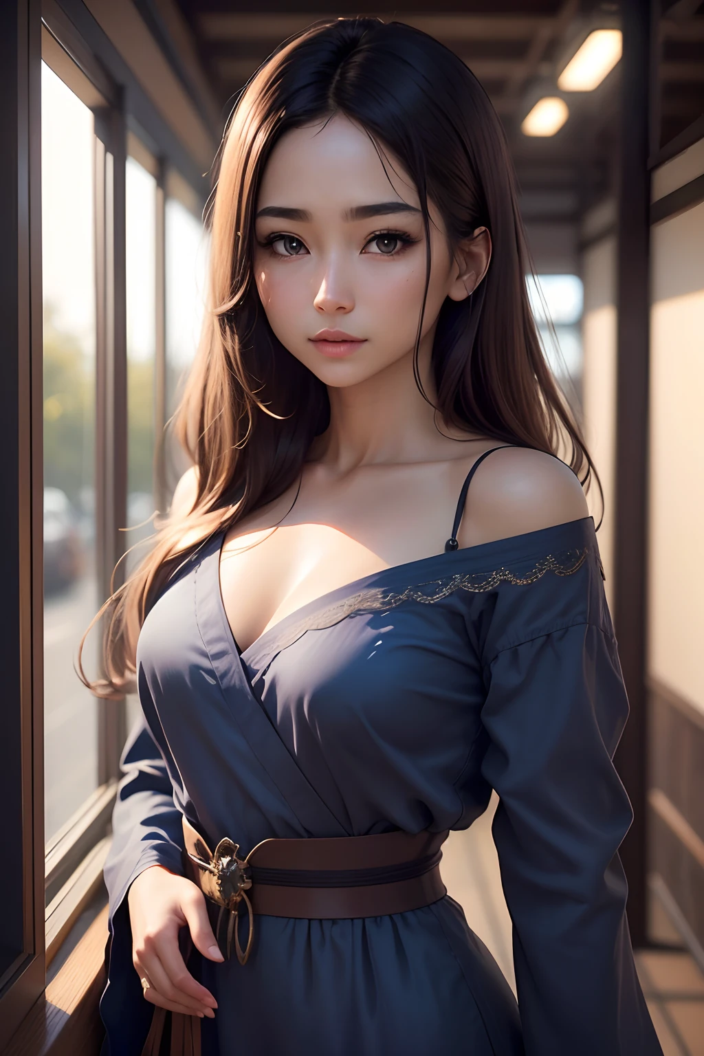 (masterpiece:1.3), (Best Quality:1.3), (Ultra-detailed:1.2), ((kawaii)), Cute, (lovely), ((sexy)), ((Extremely detailed)), 4K, (8K), Best Quality, (Beautiful), Illustration, anime style, (bold line:1.2), Gradation, looking at viewer, //, (bent down:1.1), (arms behind back), //, a cute girl, 1girl, Mary R., (solo:1.2), gleaming skin, //, (flat chested), (Perfect eyes:1.2), (Perfect iris:1.2), //, darkblue hair color, (beautiful eyes) //, (half closed eyes:1.3), (sexual expression:1.2), Fascinated expression, smile, (blush:1.2), //, modern city background, on rock, twin tails, muscle girl, hard abs, exposed abs, NECKLACE, tight blouse, skirt