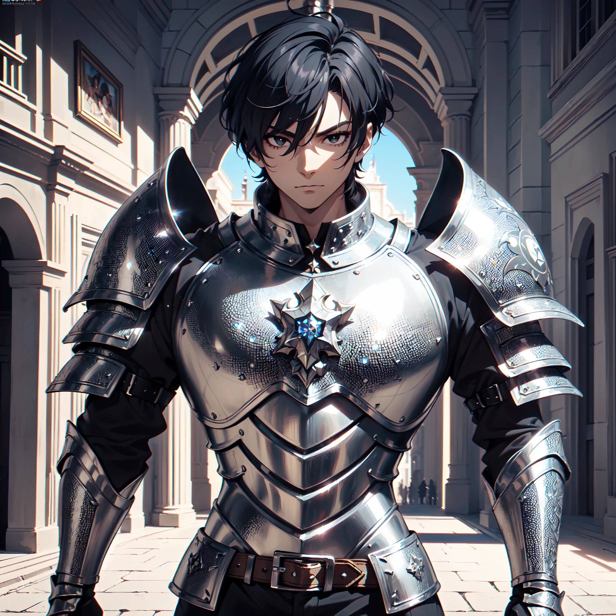 128K Ultra High Definition,
128K Ultra High Quality,
128K Ultra High Resolution,
Best Definition,
Best Quality,
Best Resolution,
Perfectly Detailed,
Perfectly Designed,
Extremely Detailed,
Extremely Designed,
Hyper Detailed,
Hyper Definition,
Hyper Quality,
Hyper Resolution,
Masterpiece,
(((Anime))),
Body Shot,
(((Boy))),
Handsome,
Muscular Body,
(((Black Short Hair))),
(((Black Eyes))),
(((Hyper Detailed & Perfectly Designed Silver Armor Plates))),
(((Hyper Detailed & Perfectly Designed Engraving Jeweled Baron Armor))),
(((Inside Of Medieval Royal Palace Background Scenery))),