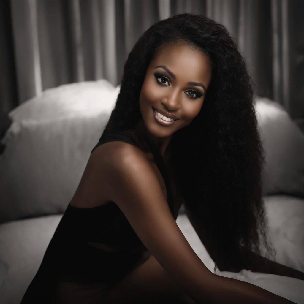Femme noire en haut de soutien-gorge ???? posant pour une photo dans un studio, Belle femme noire, femme noire, Black and attractive features, noire belle jeune femme, Belle fille noire, une belle noire, Fille noire sexy aux longs cheveux noirs, Jeune femme noire, longs cheveux noirs et grands yeux, cute female model, cheveux blonds et grands yeux, Souriant, assis sur le lit, petite culotte noire
