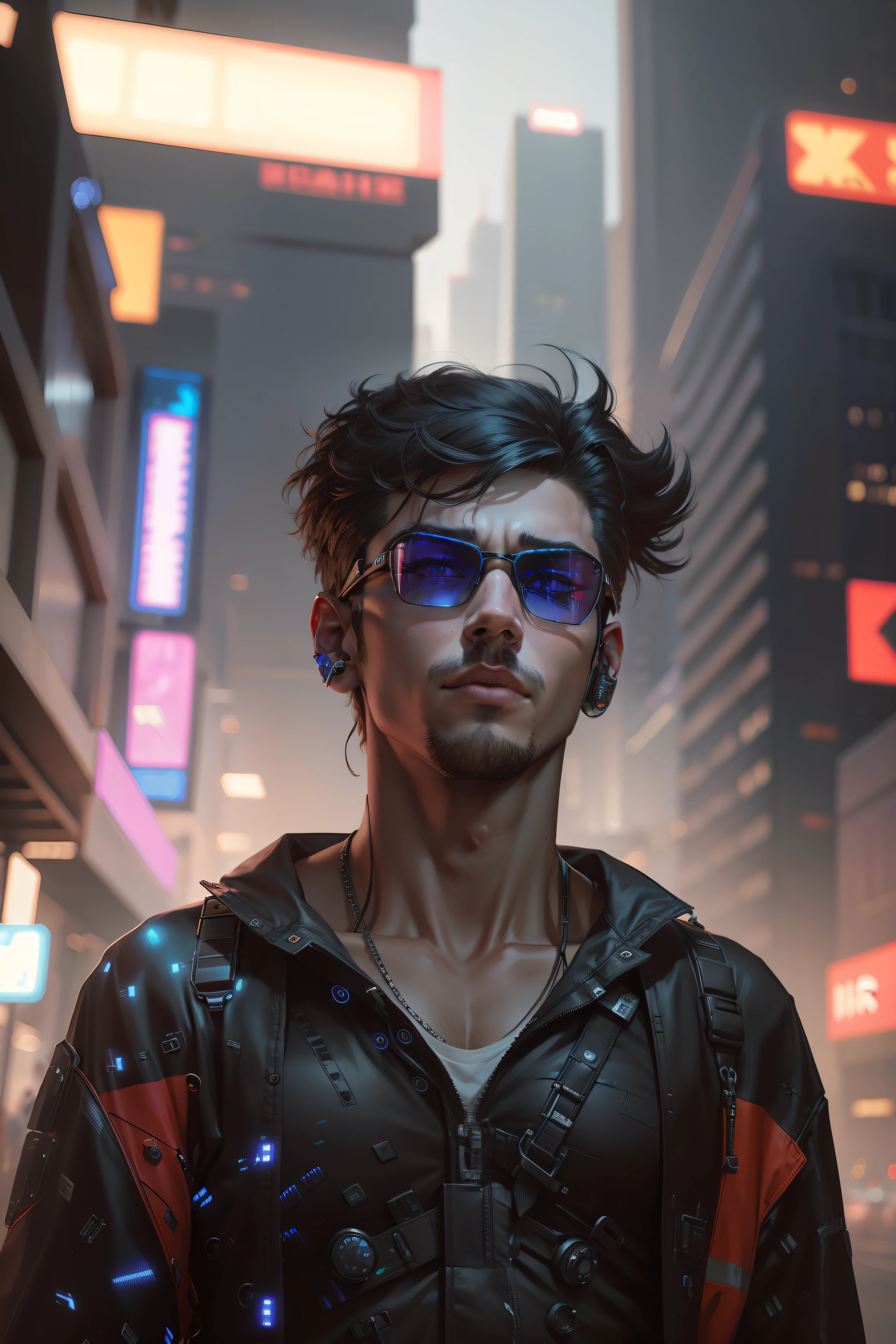 Change background cyberpunk handsome boy, realistic face, 8k ultra realistic,