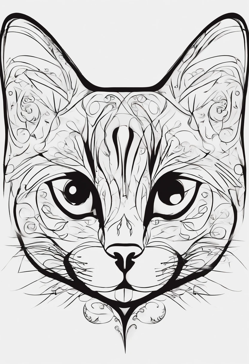Create a drawing cat image shaped like the letter "H". I want the cat's shape to represent the letter "H". Please be creative and add details that will make the composition interesting. Keep the color palette of the image vibrant and the overall aesthetic pleasing.