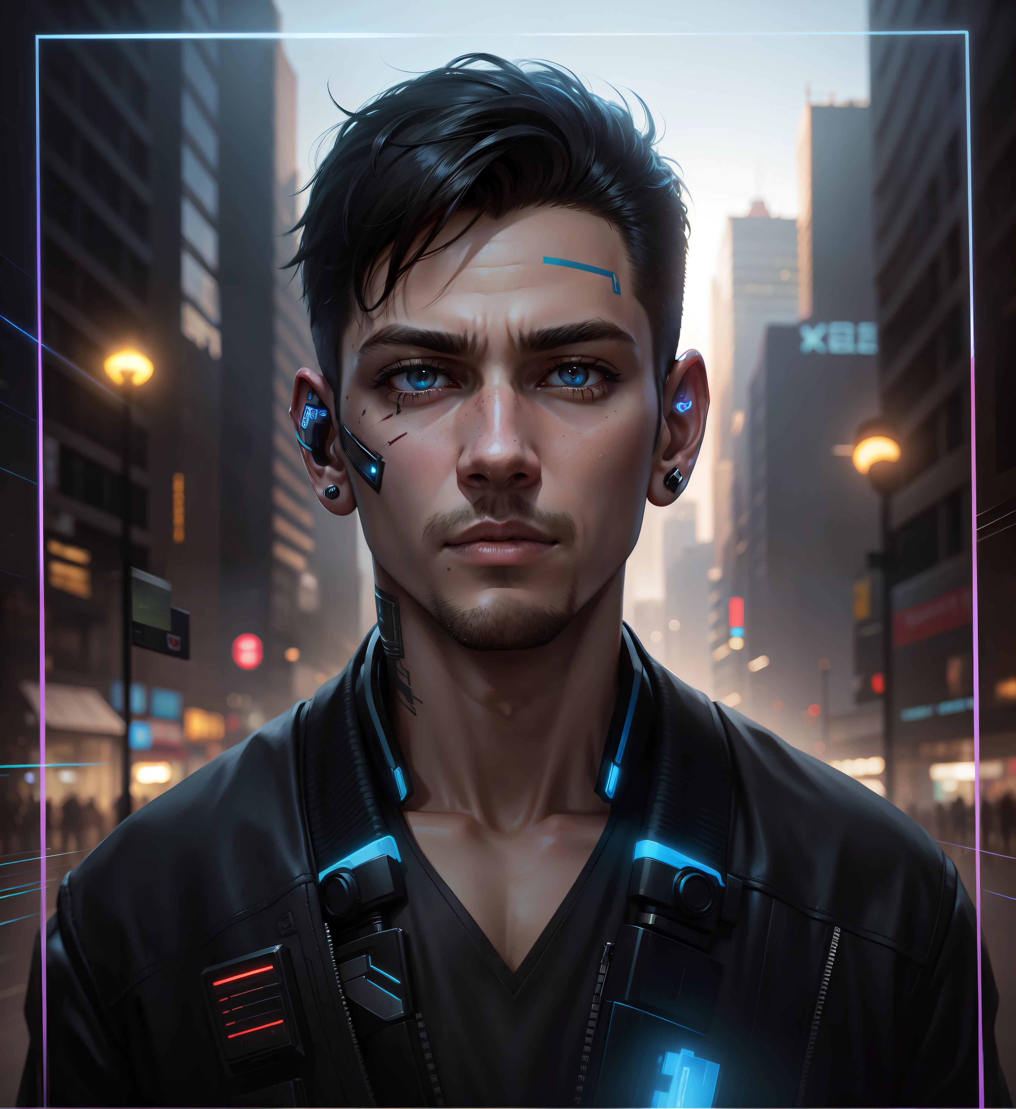 Change background cyberpunk handsome boy, realistic face, 8k, ultra realistic,