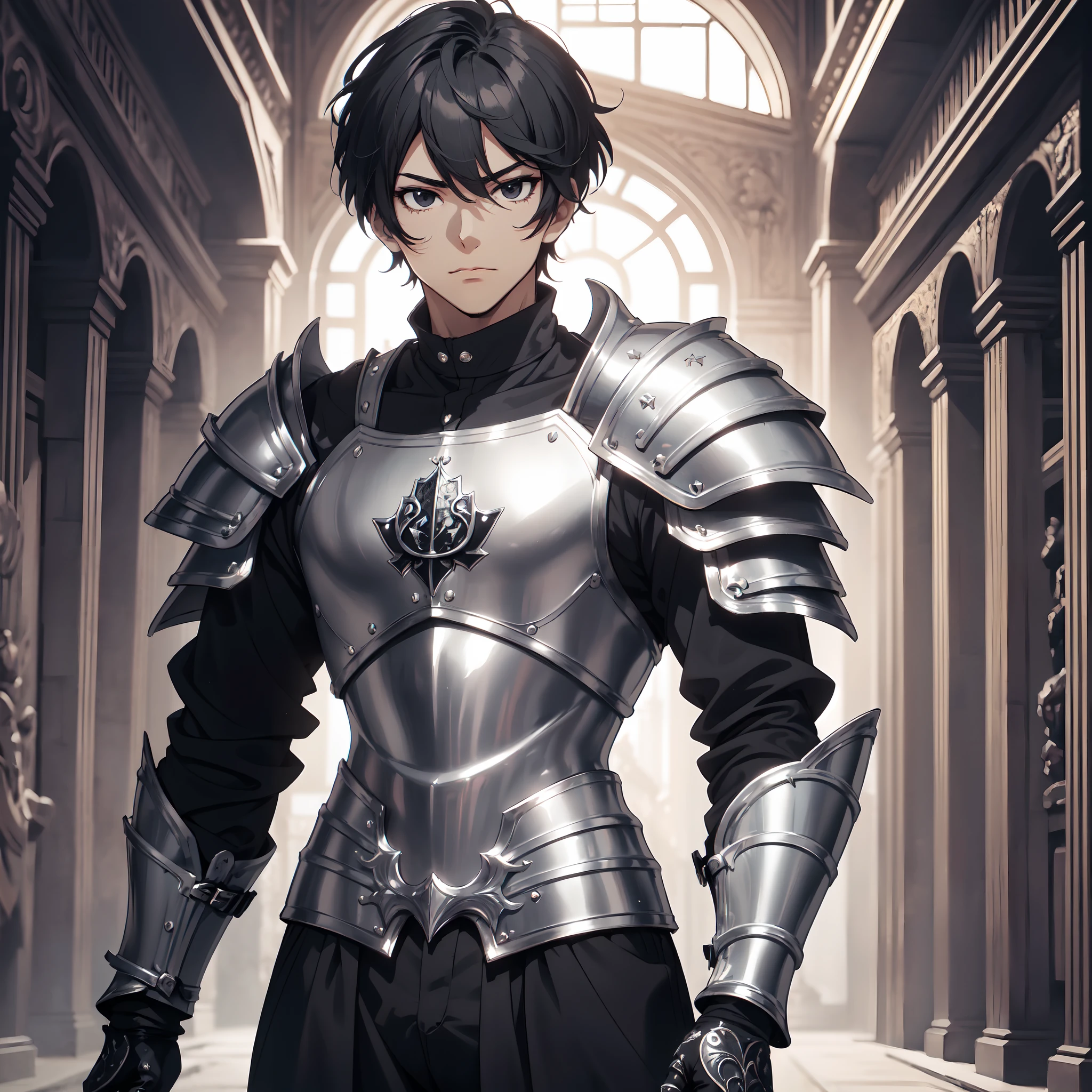 128K Ultra High Definition,
128K Ultra High Quality,
128K Ultra High Resolution,
Best Definition,
Best Quality,
Best Resolution,
Perfectly Detailed,
Perfectly Designed,
Extremely Detailed,
Extremely Designed,
Hyper Detailed,
Hyper Definition,
Hyper Quality,
Hyper Resolution,
Masterpiece,
(((Anime))),
Body Shot,
(((Boy))),
Handsome,
Muscular Body,
(((Black Short Hair))),
(((Black Eyes))),
(((Hyper Detailed & Perfectly Designed Silver Armor Plates))),
(((Hyper Detailed & Perfectly Designed Engraving Jeweled Baron Armor))),
(((Inside Of Medieval Royal Palace Background Scenery))),