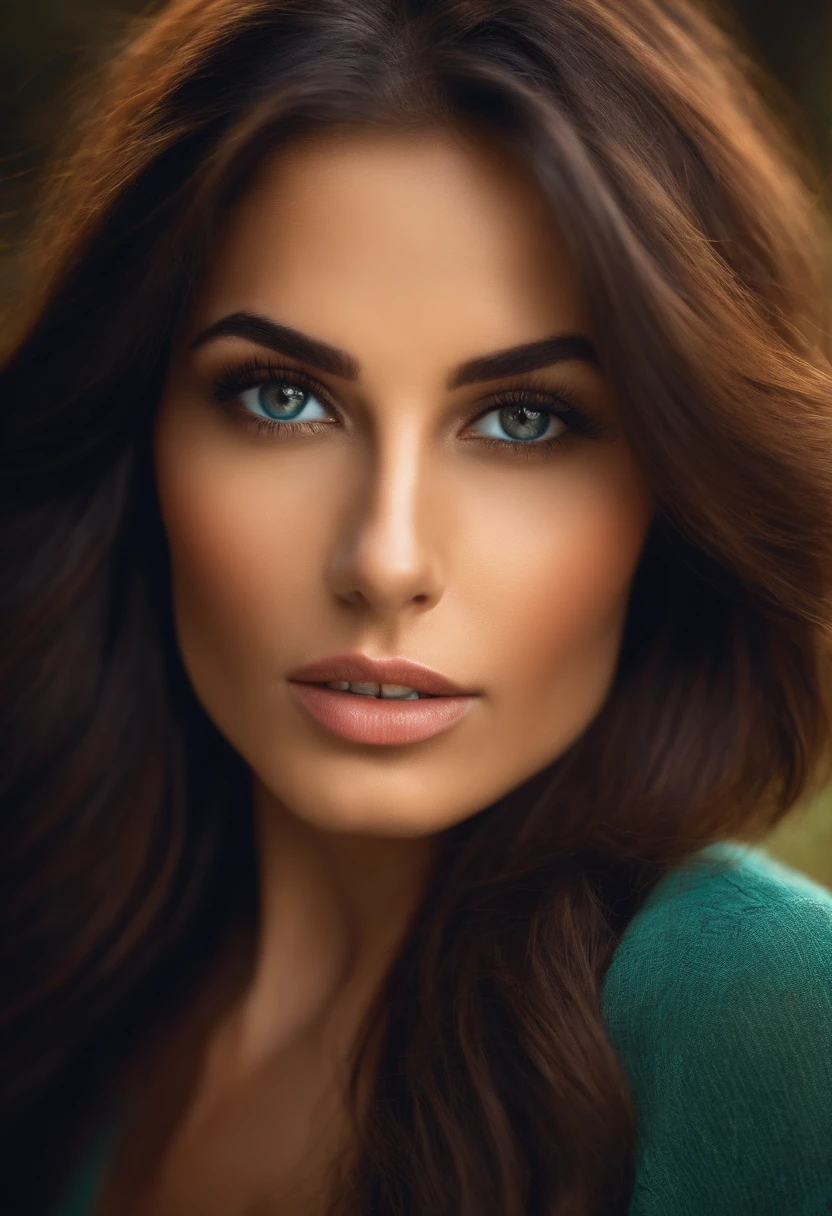 Beautifule face of brunette woman