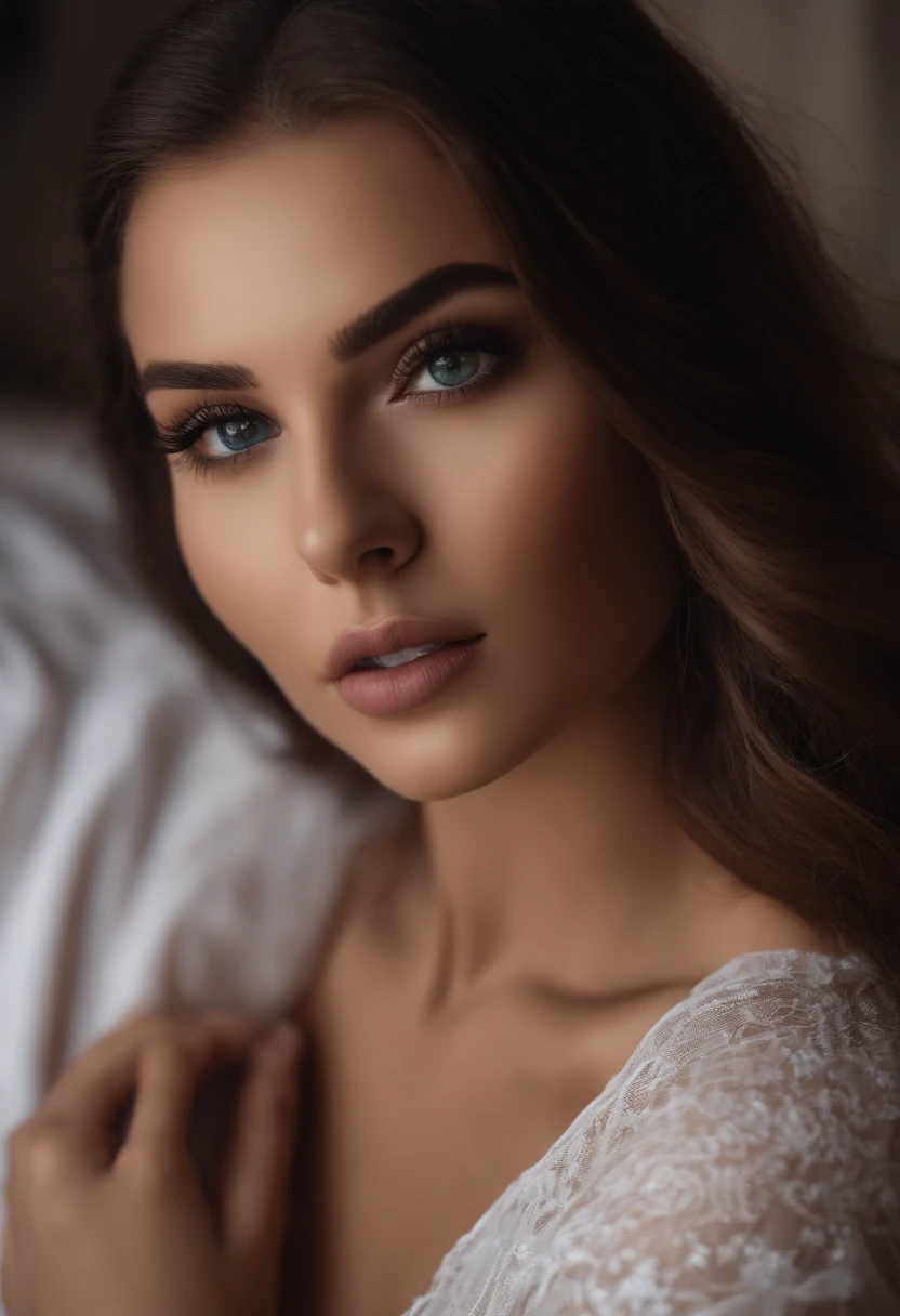 ((((high quality))), (((pussy, vaginal, sexy, nude))), ((Cute woman)), (((perfect))), (((masterpiece))), (((eyes, beautiful))) , (((perfect eyes))), (((4k))), open legs, sexual pose, erotic pose, 1girl, (18 years old), (NSFW:1.4), (masterpiece, 4k, best quality), ((nude)),  Arafed Mujer totalmente , Chica sexy con ojos marrones, ultra realista, meticulosamente detallado, Retrato Sophie Mudd, brown hair and large eyes, selfie de una mujer joven, Ojos de Dubai, Violeta Myers, sin maquillaje, Maquillaje natural, staring directly into camera, cara con artgram, maquillaje sutil, Impresionante foto de cuerpo completo arrodillado en la cama, En el dormitorio, Medium to large size bust