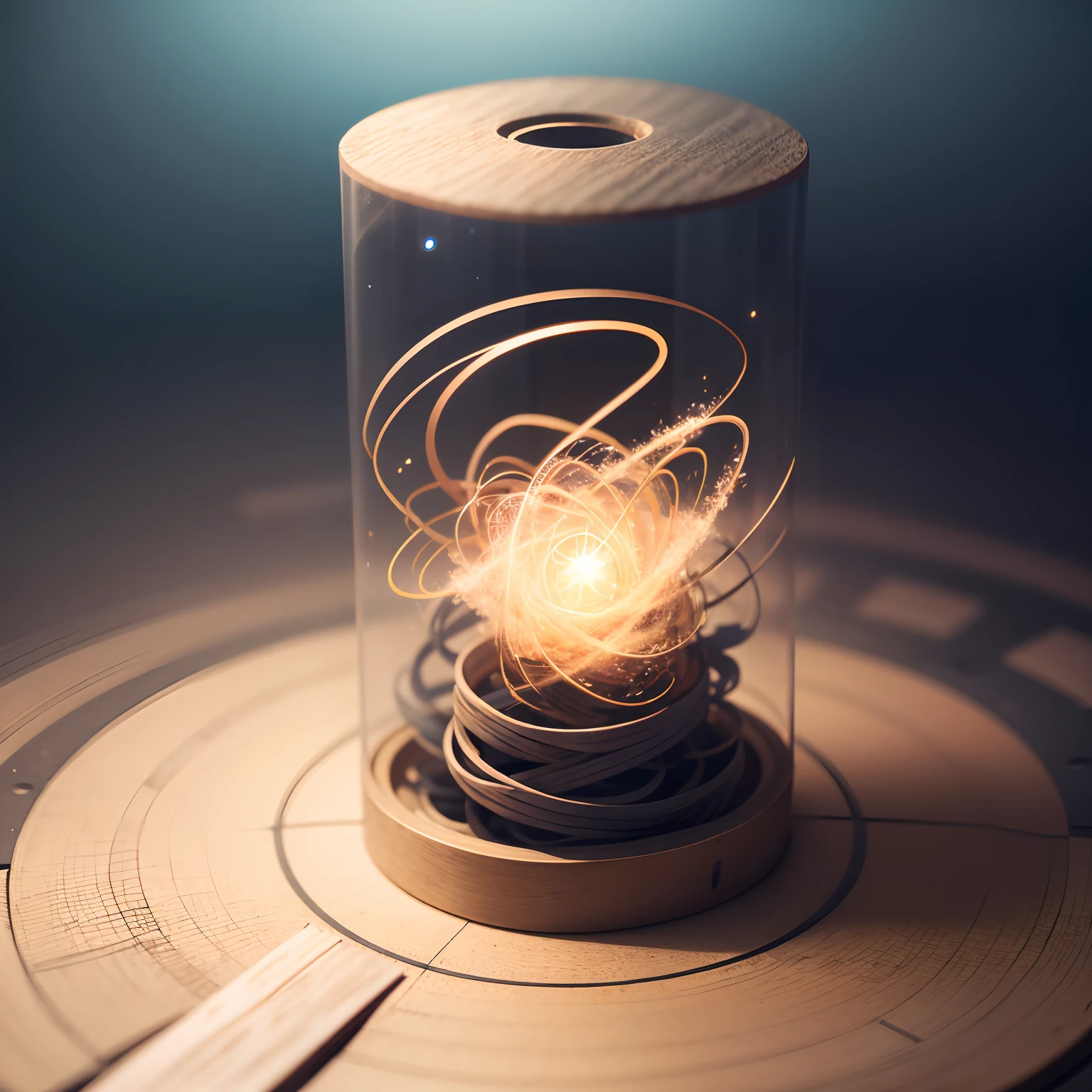 cylindrical encapsulatedspiralparticle、with no people
