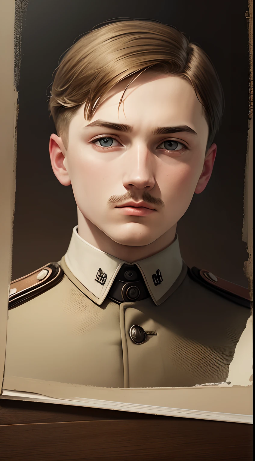 Design an image that captures the young Hitler's artistic pursuits, using vintage colors and textures to evoke a sense of the past.