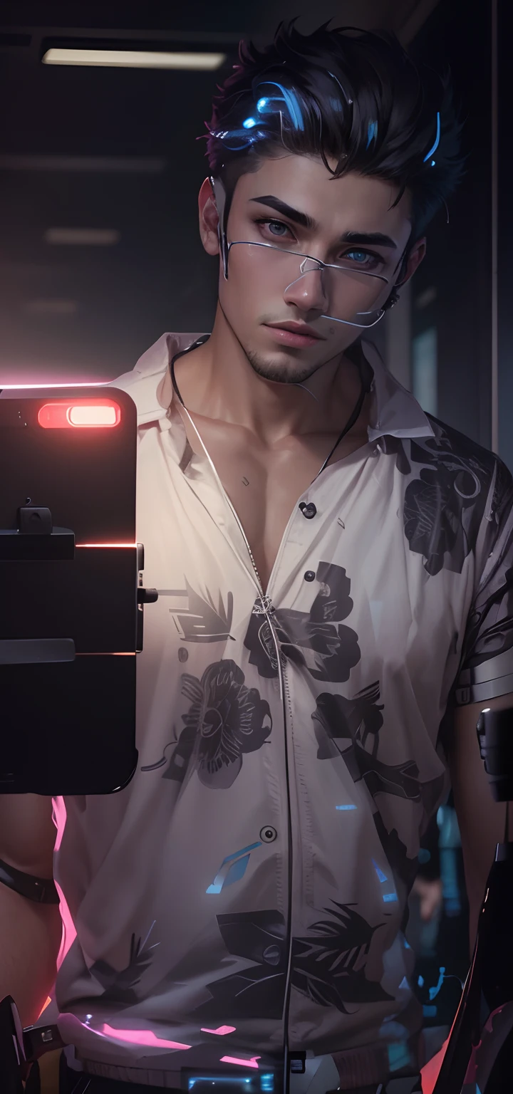 Change background cyberpunk handsome boy realistic face 8k ultra realistic