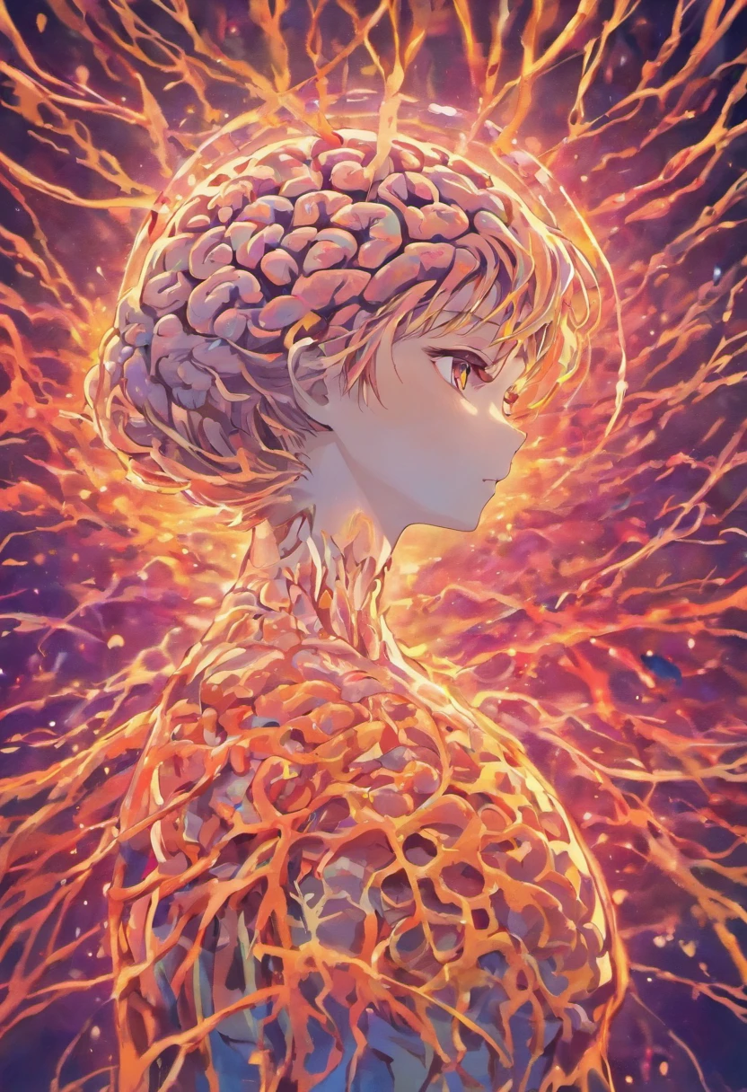 Animated brain background with one color only, foto de perfil