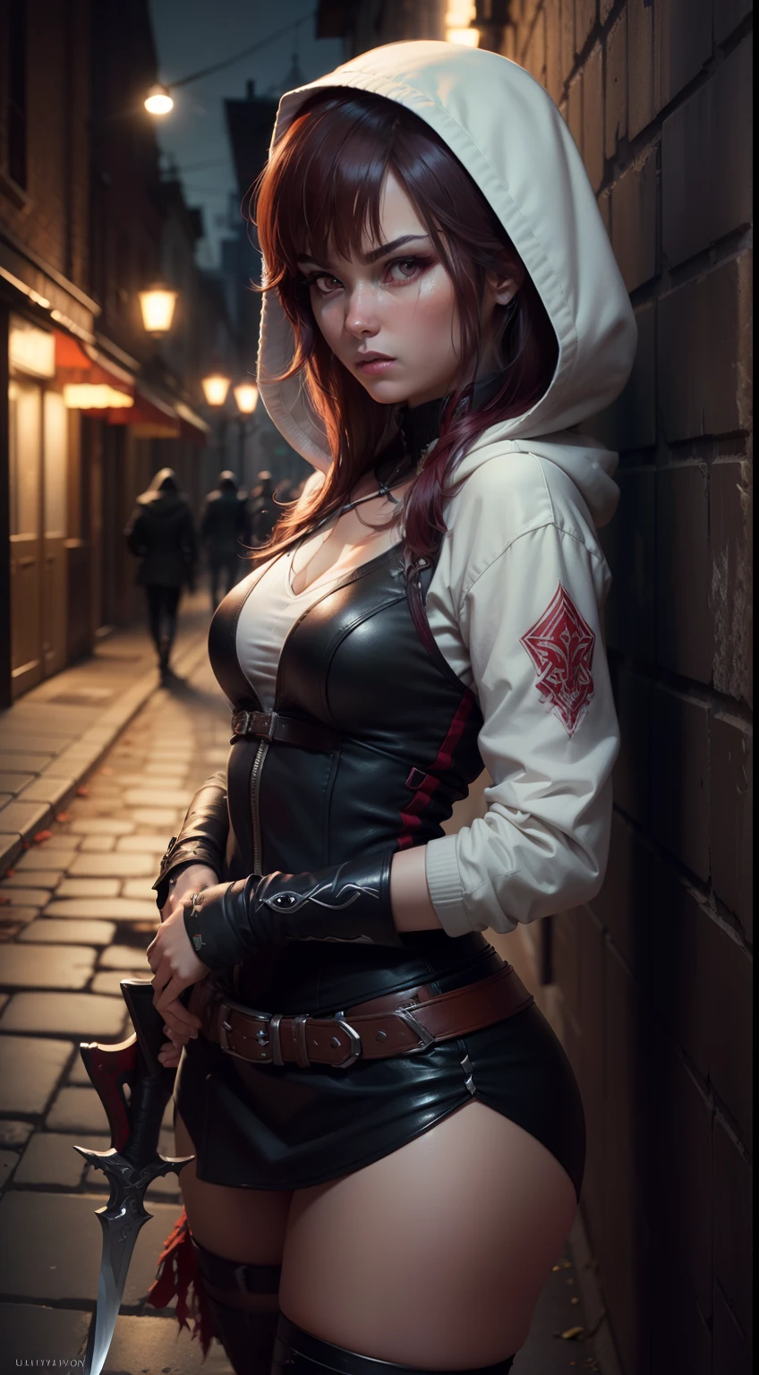 1girl, breasts, hood, cleavage, blue_eyes, rain, boots, gloves, belt, large_breasts, red_hair, long_hair, high_heels, solo, outstretched_arms, weapon, armor,1girl, breasts, hood, cleavage, blue_eyes, rain, boots, gloves, belt, large_breasts, red_hair, long_hair, high_heels, solo, outstretched_arms, weapon, armor, thigh_boots, looking_at_viewer, gauntlets, hood_up, high_heel_boots, pants, spread_arms, shoulder_armor, cloudy_sky, jewelry, cleavage_cutout, cloud, makeup, outdoors, gem, brown_gloves, closed_mouth thigh_boots, looking_at_viewer, gauntlets, hood_up, high_heel_boots, pants, spread_arms, shoulder_armor, cloudy_sky, jewelry, cleavage_cutout, cloud, makeup, outdoors, gem, brown_gloves, closed_mouth