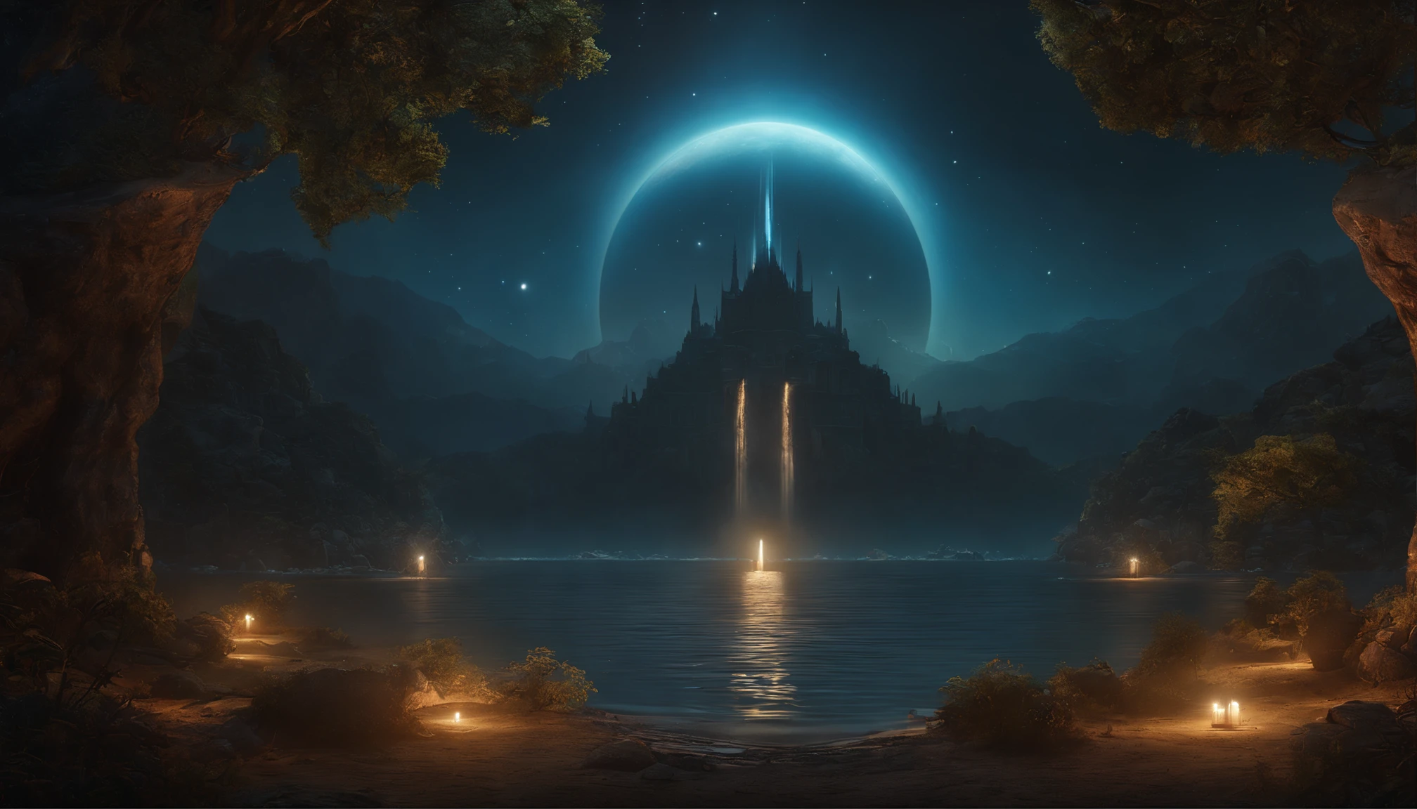 Deusa cosmica, espacial, terror cosmico, planetas, divindade, cosmico, estrelas, paisagem, sublime, water mirror , wreckage, wallpaper, ((obra-prima, ultra detalhada)), concept art, illustration, arte digital, bloom, brilhante, high intensity lighting, backlight, cinematic lighthing, soft-lighting, natural  lightting, lighting dramatic, dark ilumination, intrincada, altamente detalhada, hiper realista, trending in artstation, premiada, fascinante, elegante, foto RAW, absurdres, highres, 4k, studio quality, octane render, 8k uhd, papel de parede.
